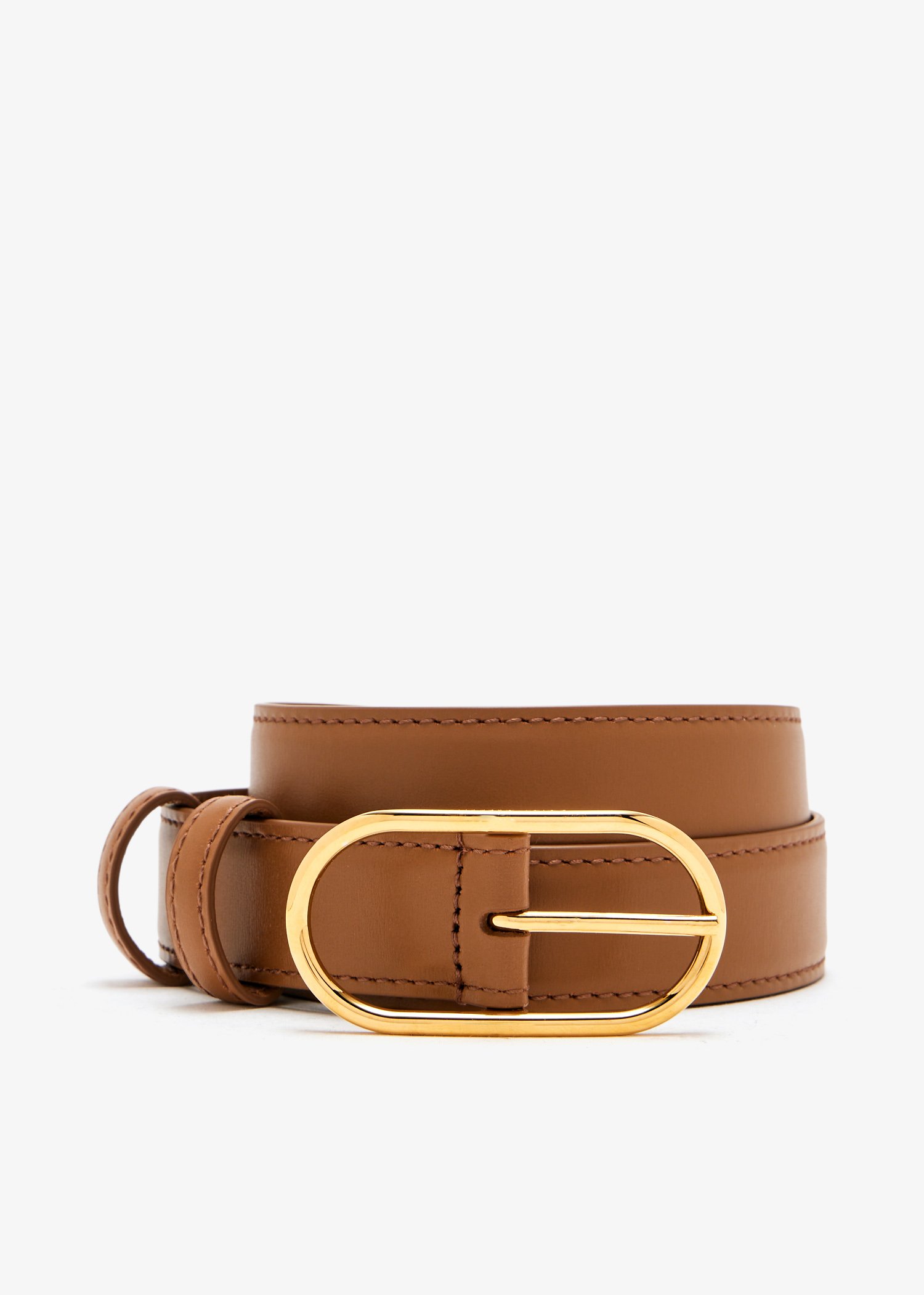 

Palmated calfskin belt, Brown