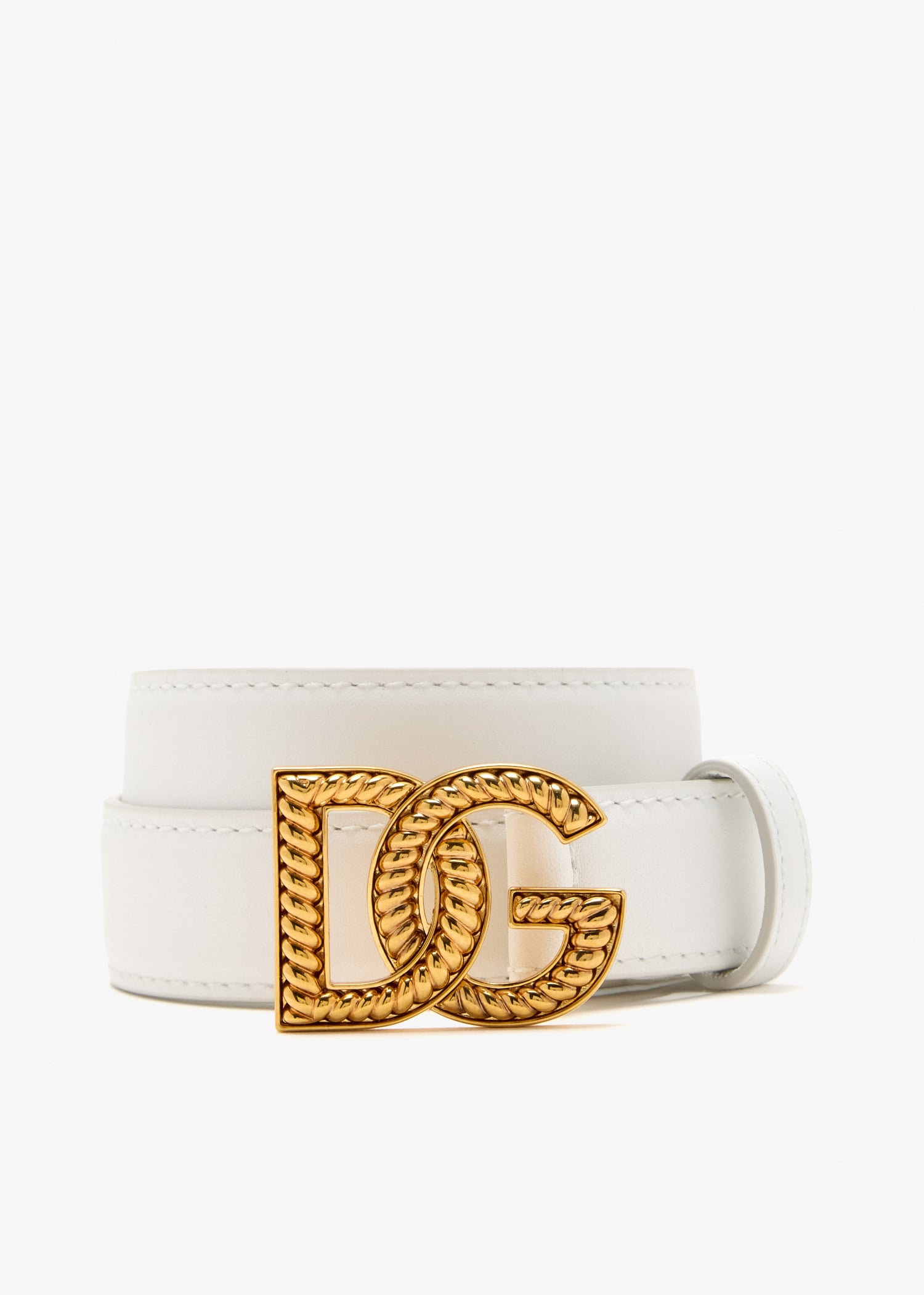 

DG Calfskin belt, White