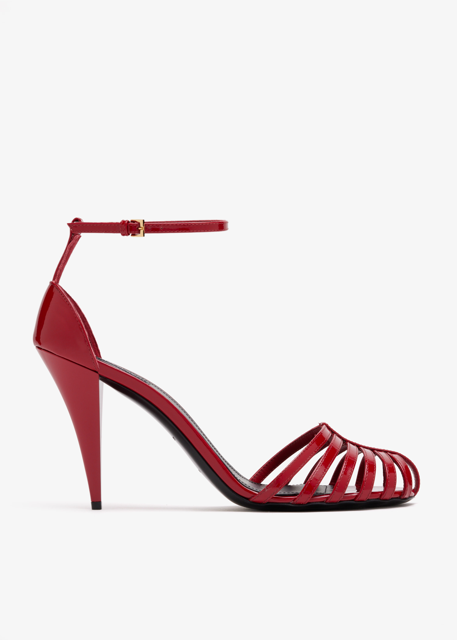 

Cage heeled sandals, Red