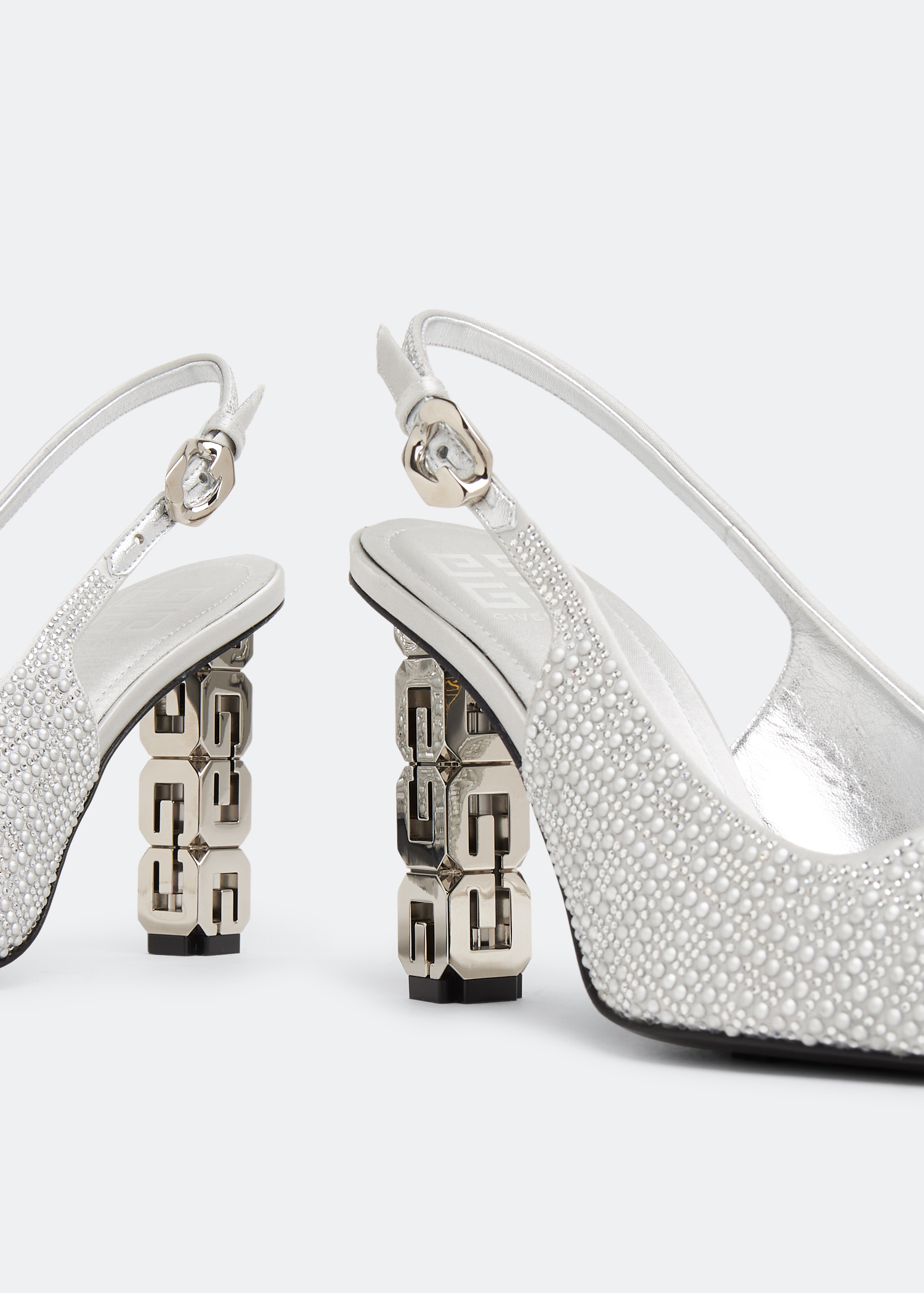 

G Cube slingback pumps, Silver