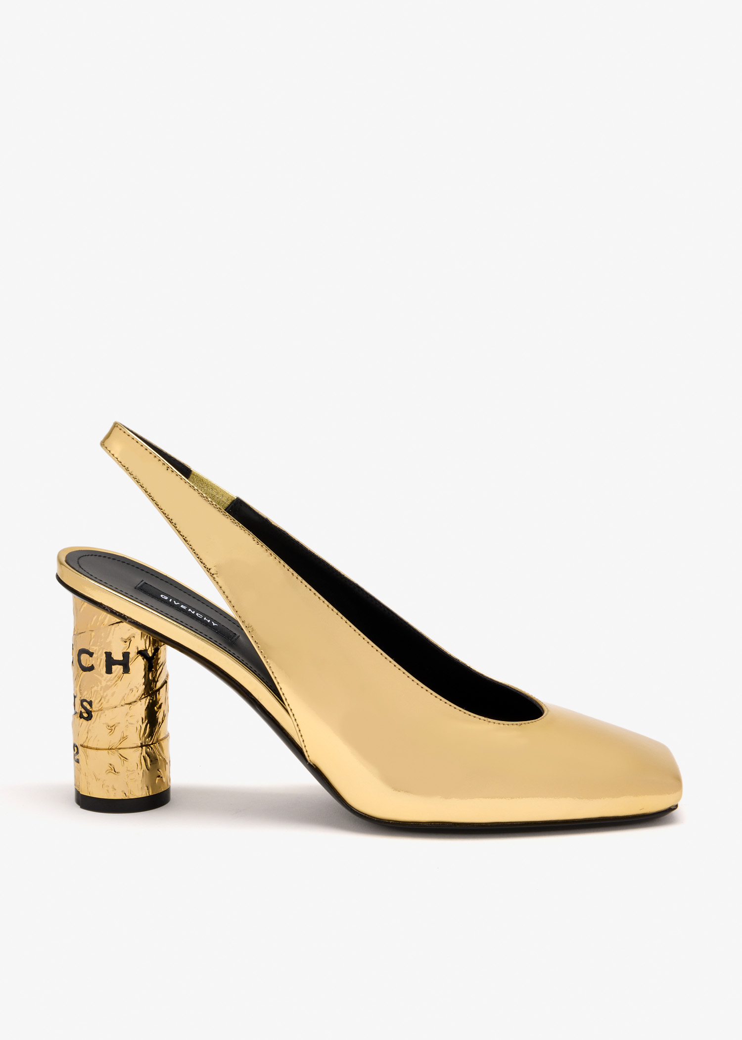

Tape slingback pumps, Gold