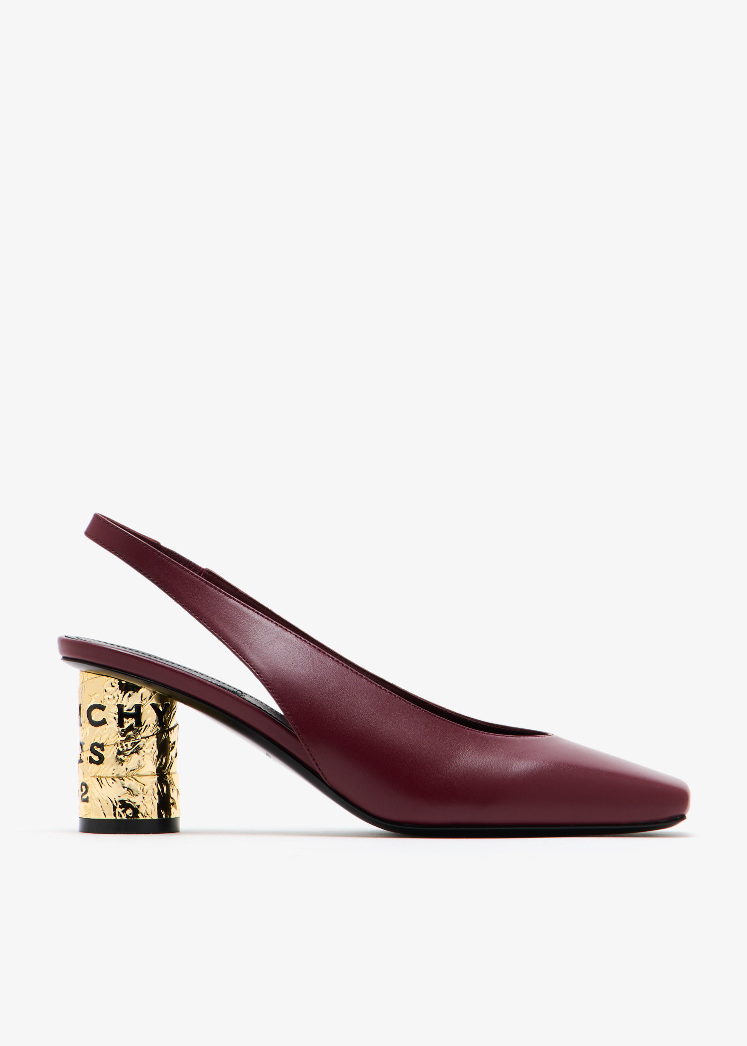 

Tape slingback pumps, Burgundy