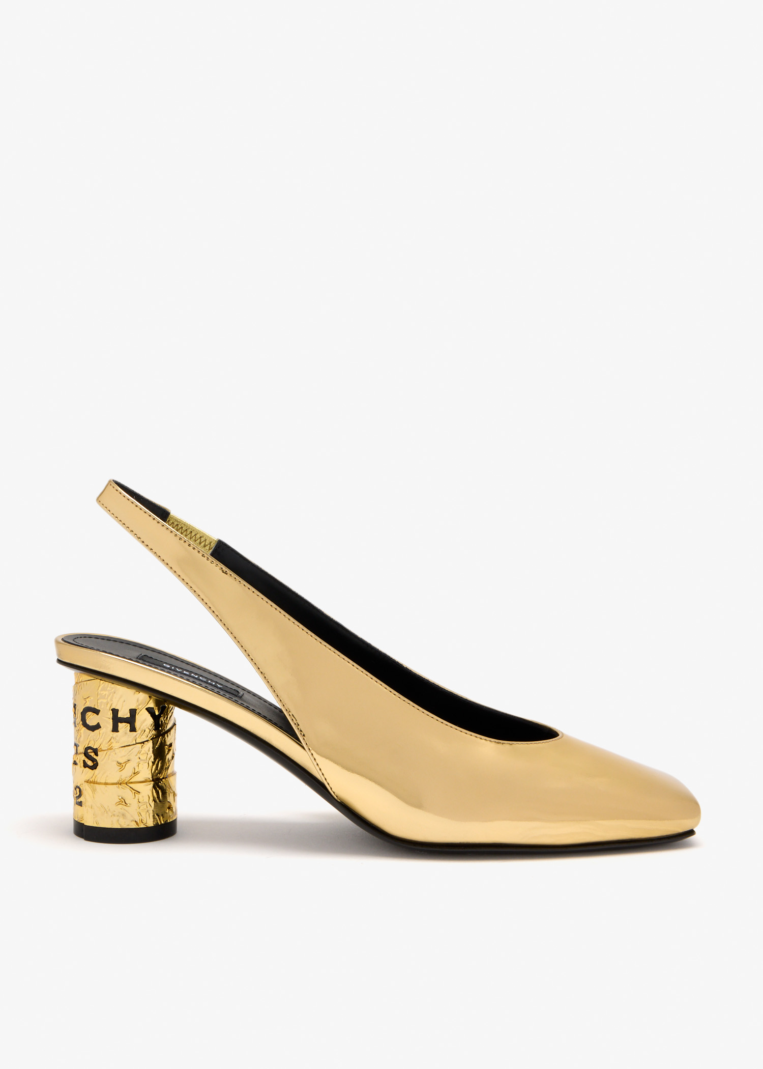

Tape slingback pumps, Gold