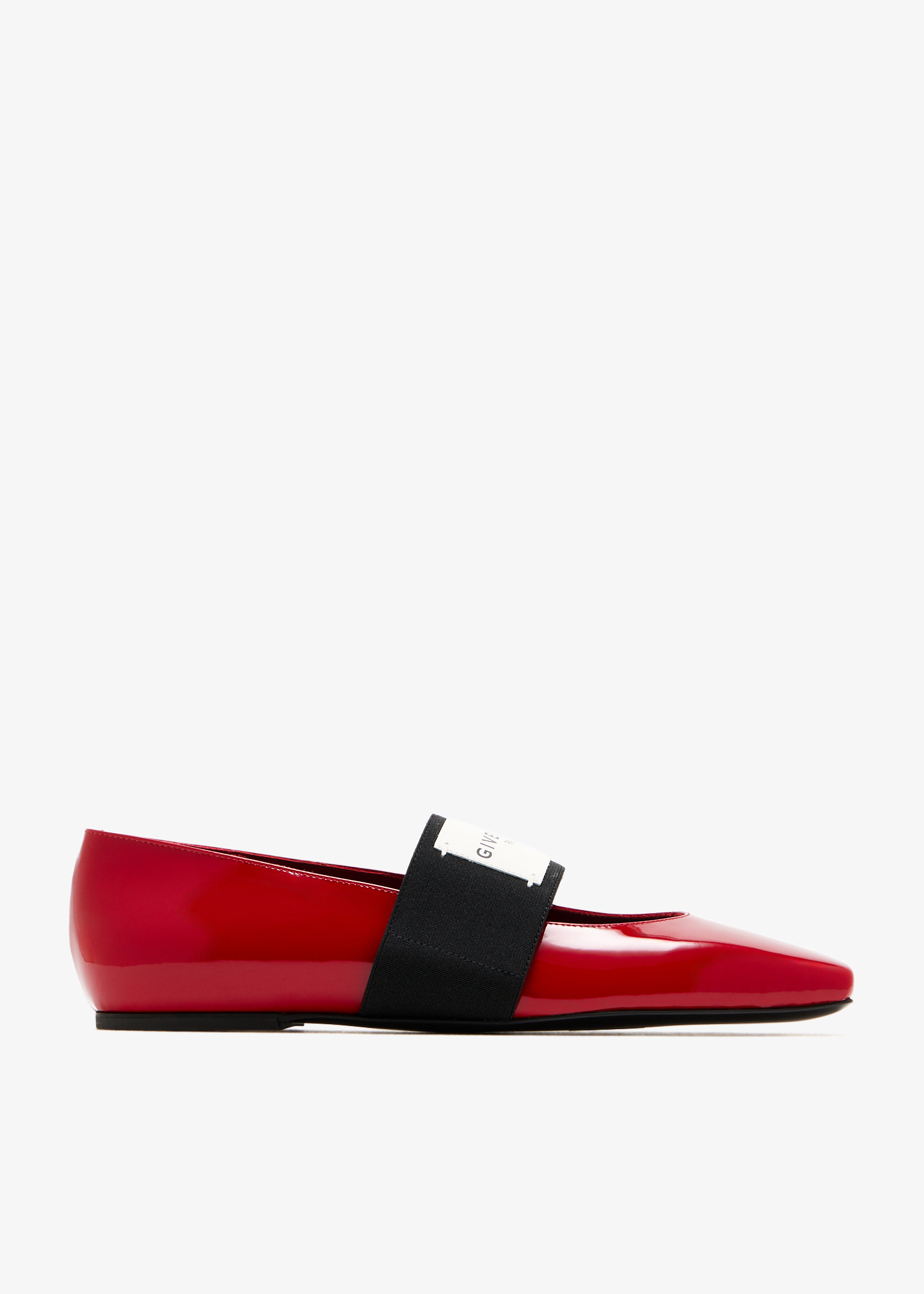 

Sliced Square ballerinas in patent leather, Red