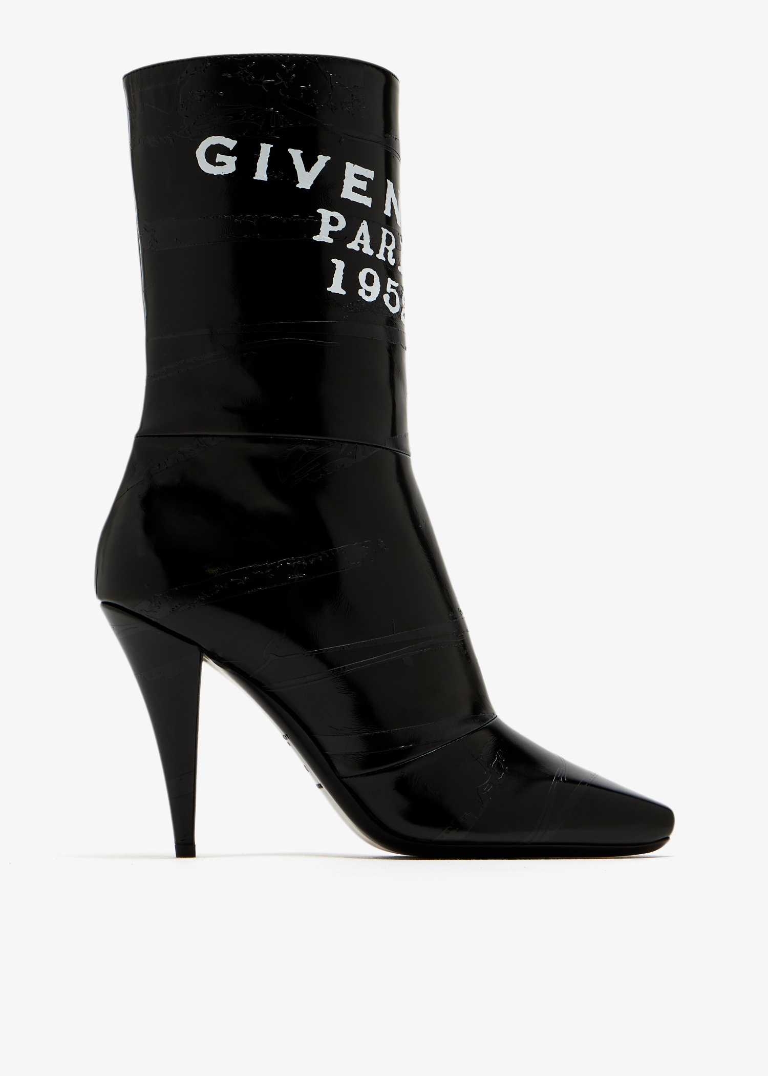 

Sliced Square Tape ankle boots, Black