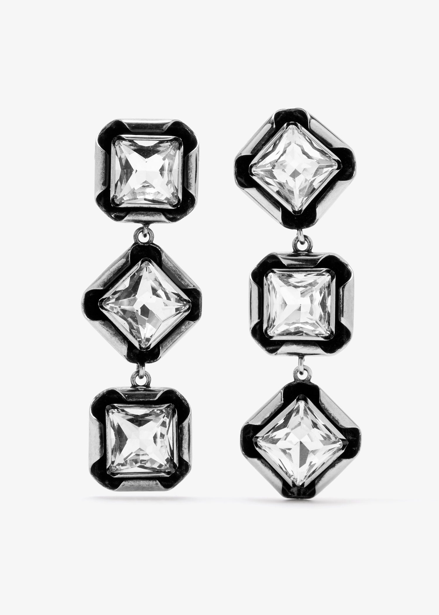 

Deconstructed Crystal earrings, Silver