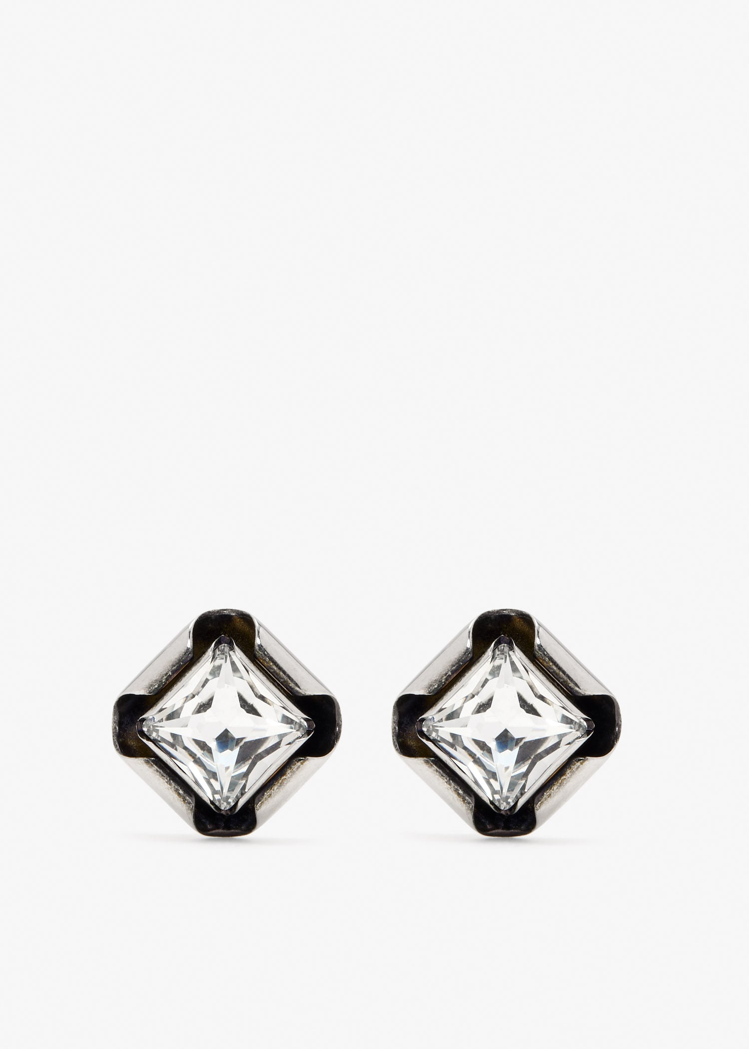

Deconstructed crystal earrings, Silver