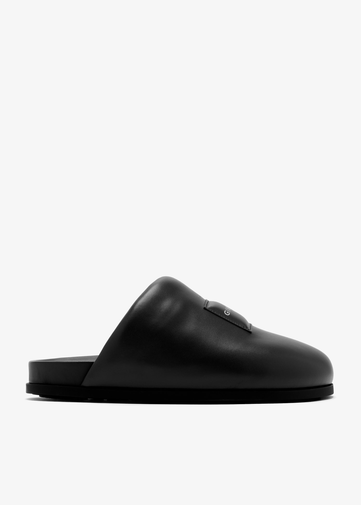 

Label flat slippers, Black