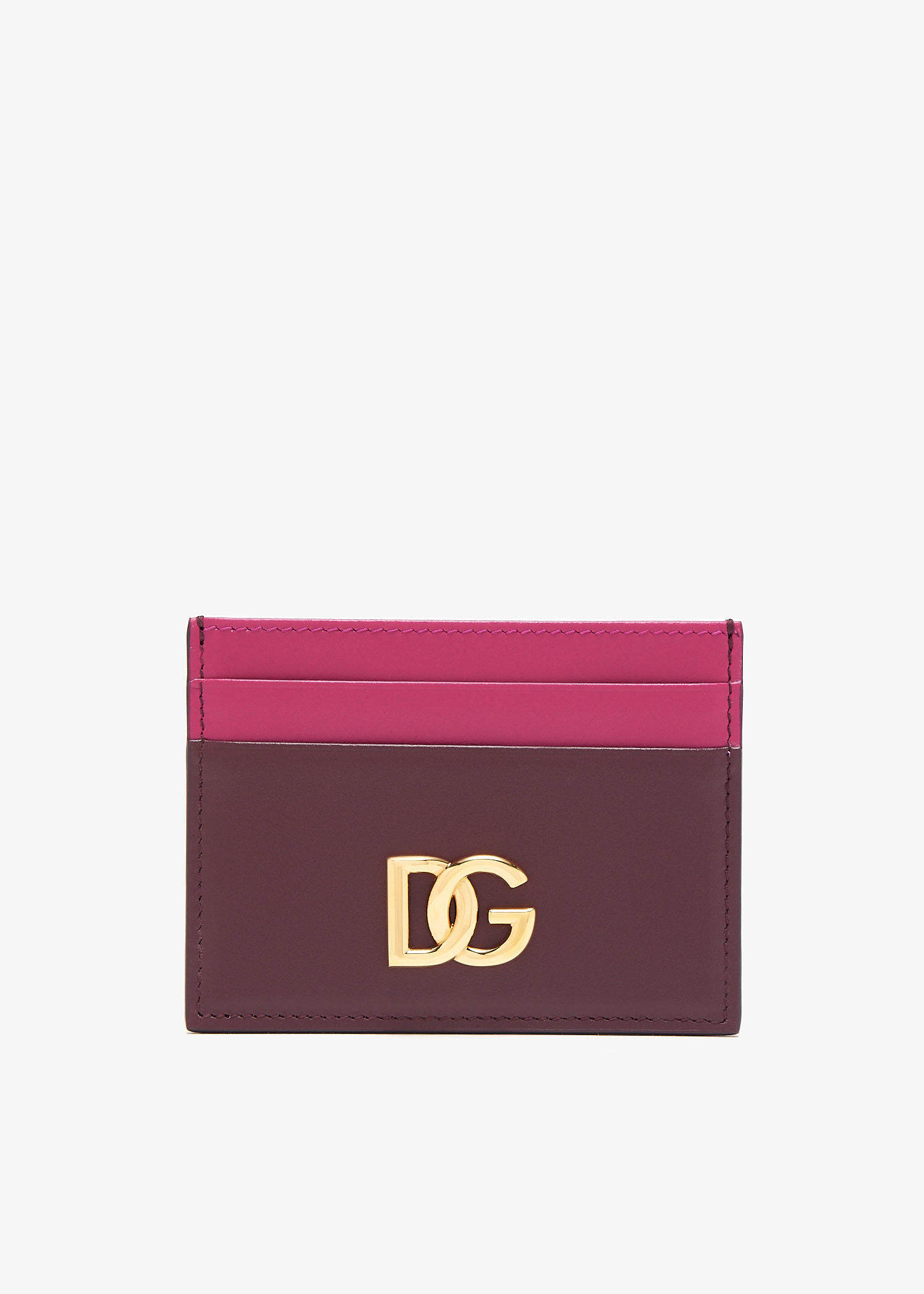 

DG Logo calfskin card holder, Burgundy