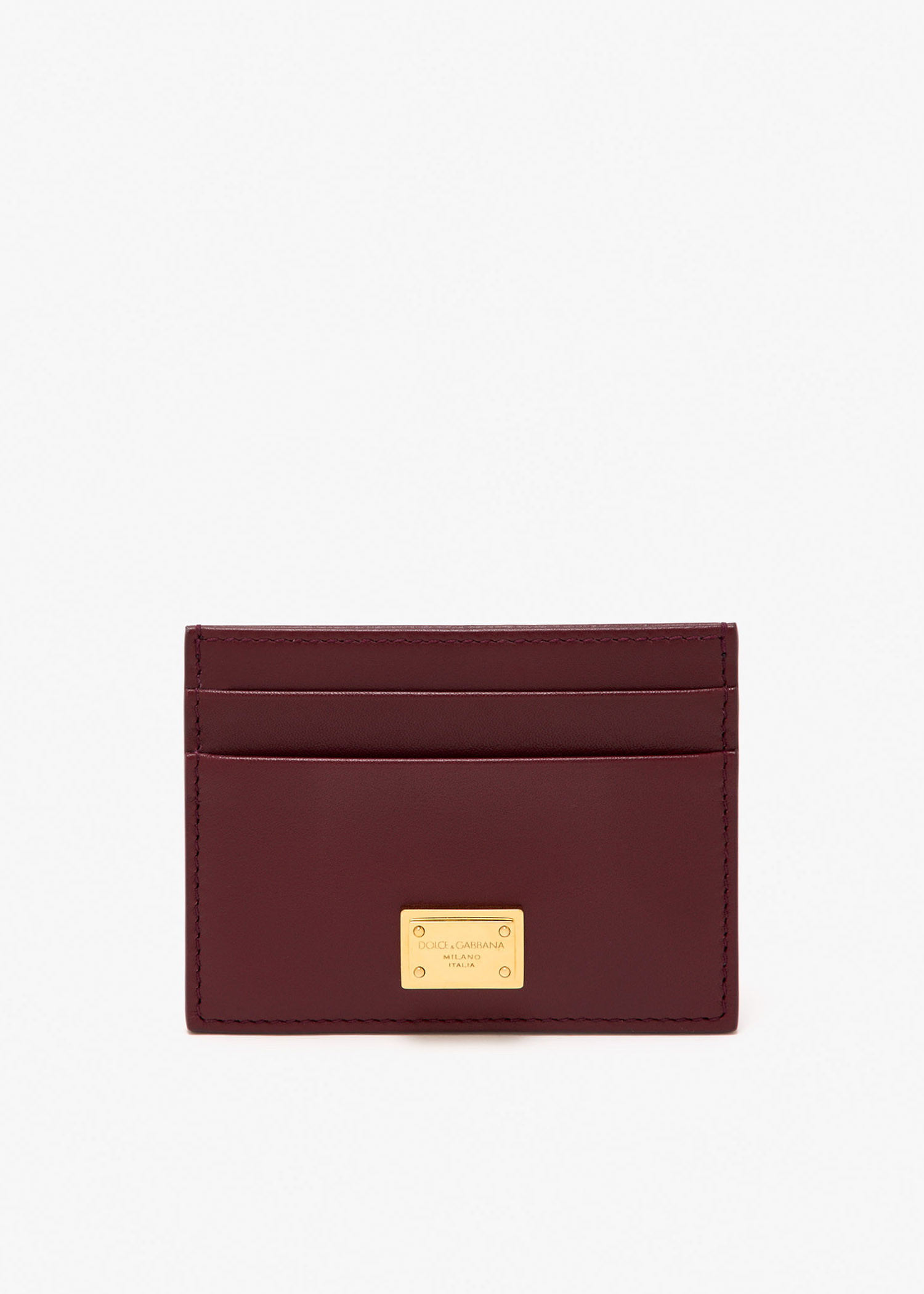 

Plongé calfskin card holder, Burgundy