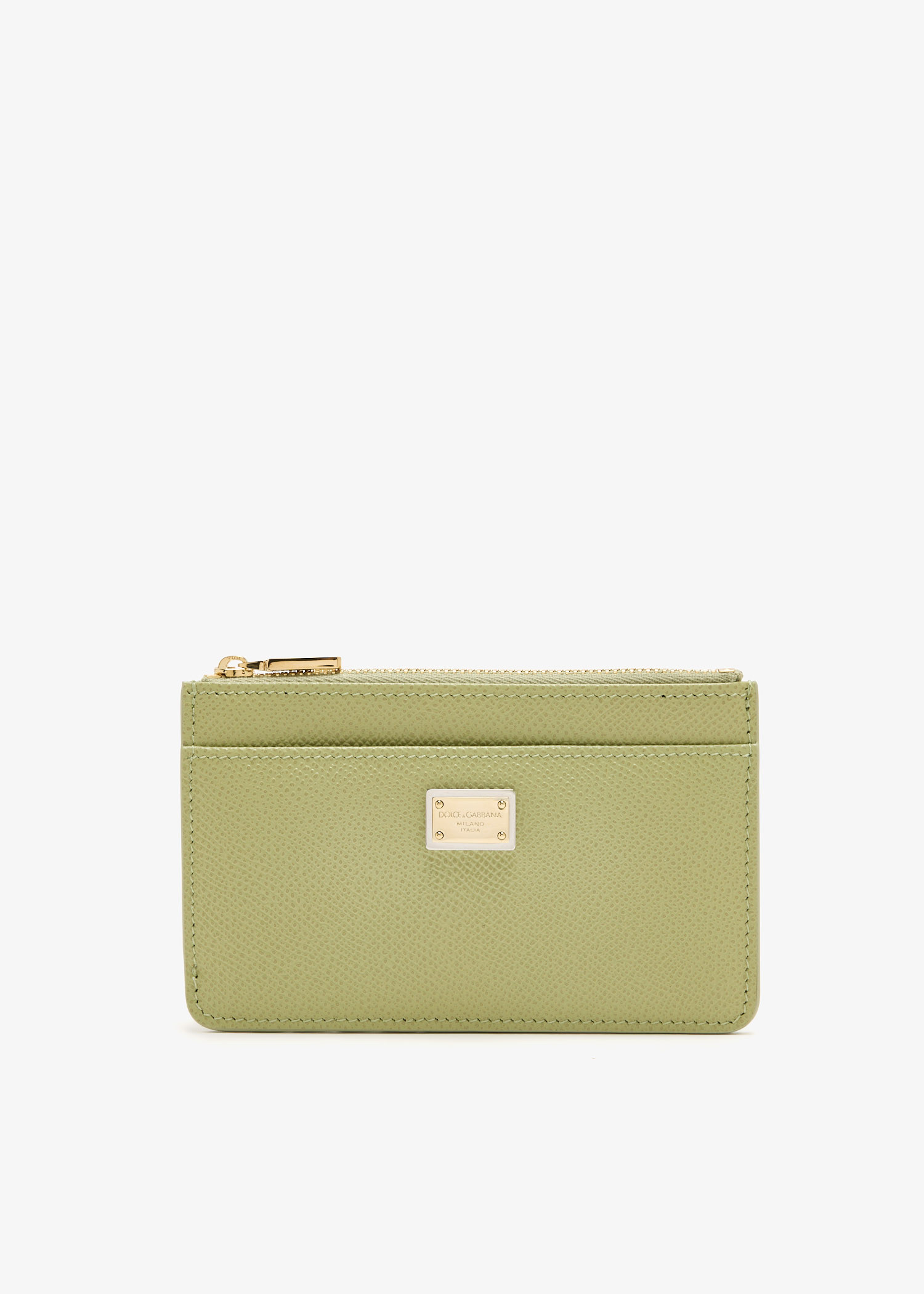 

Dauphine leather card holder, Green