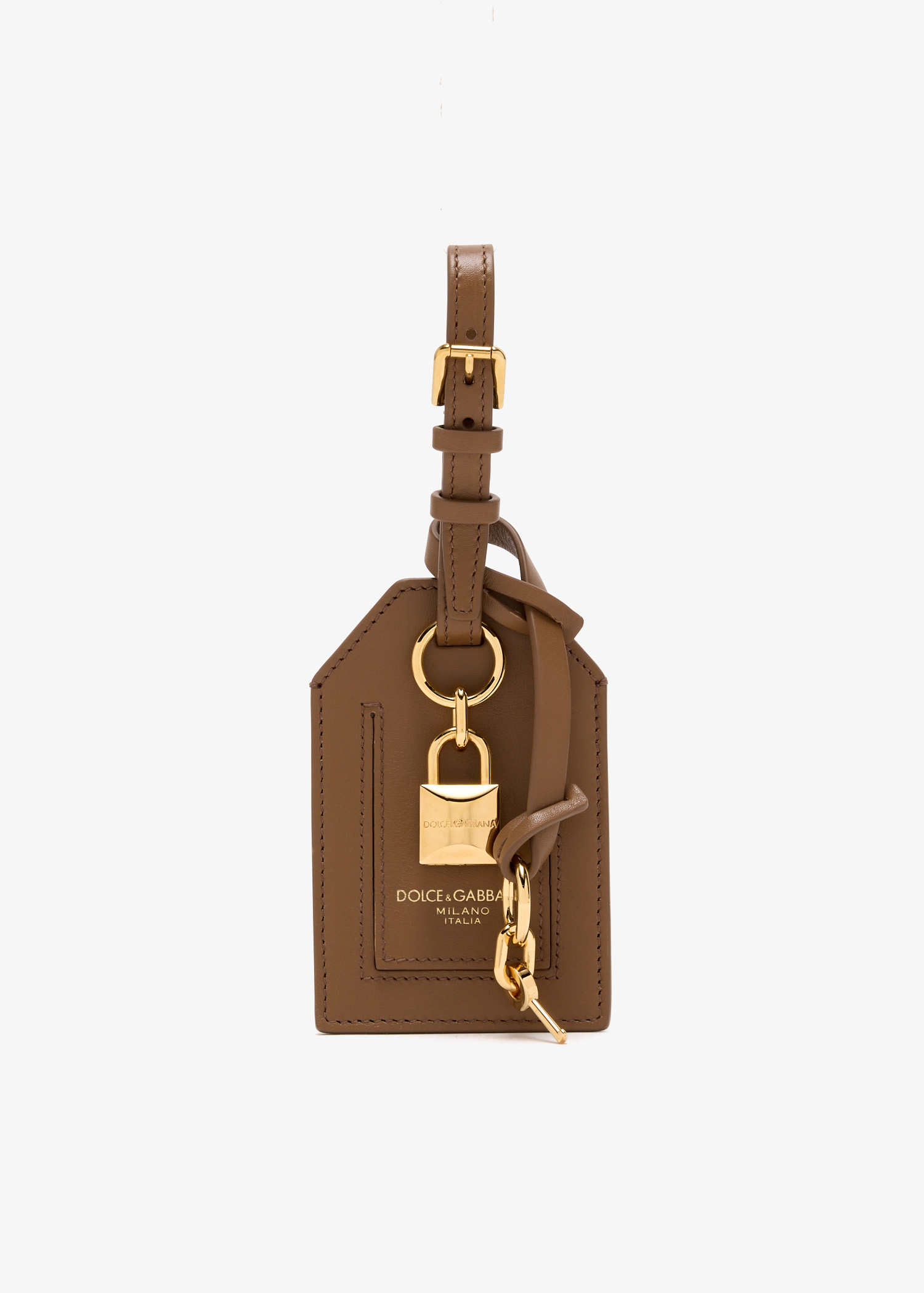 

Calfskin luggage tag, Brown