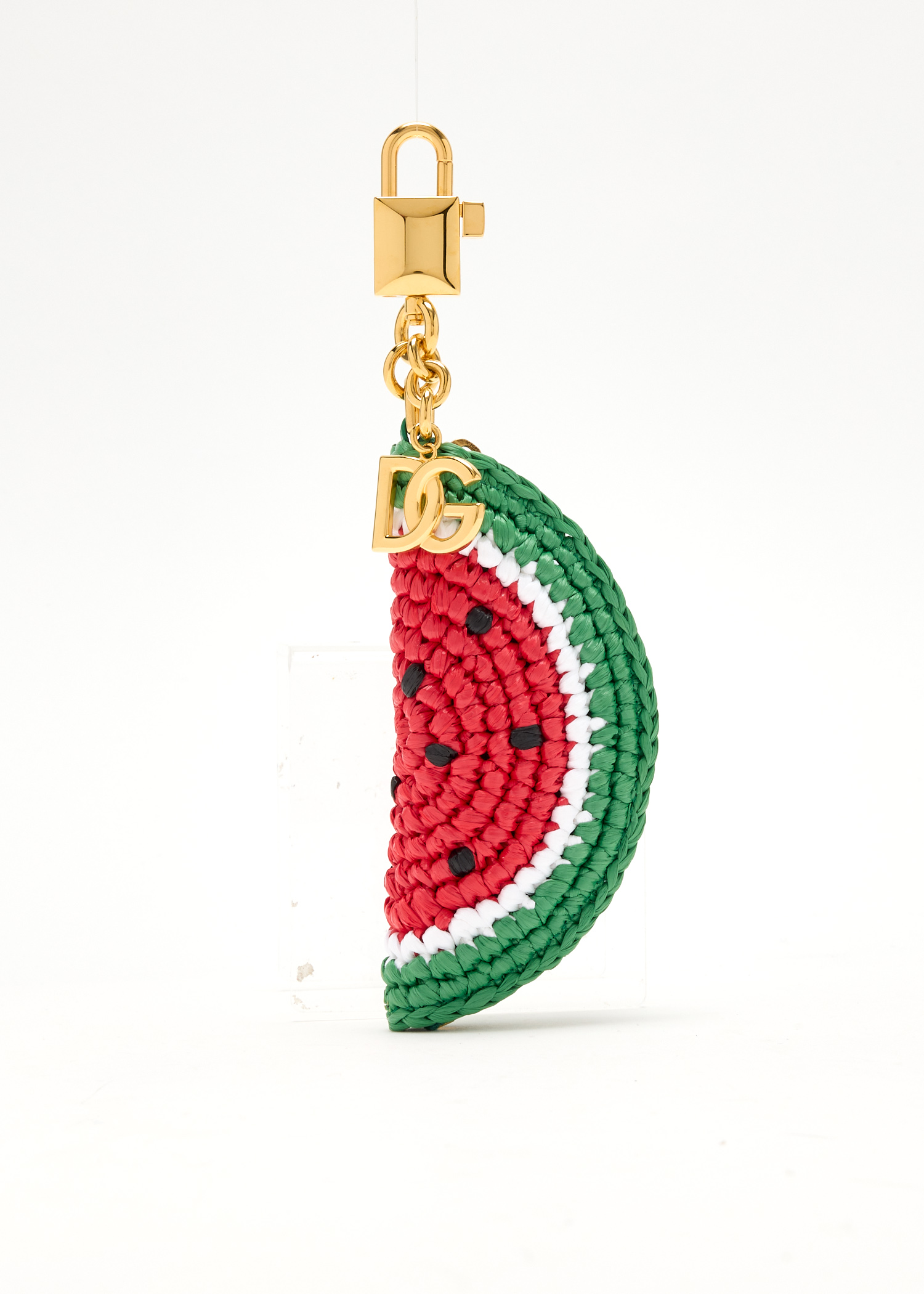 

Raffia keychain bag charm, Red