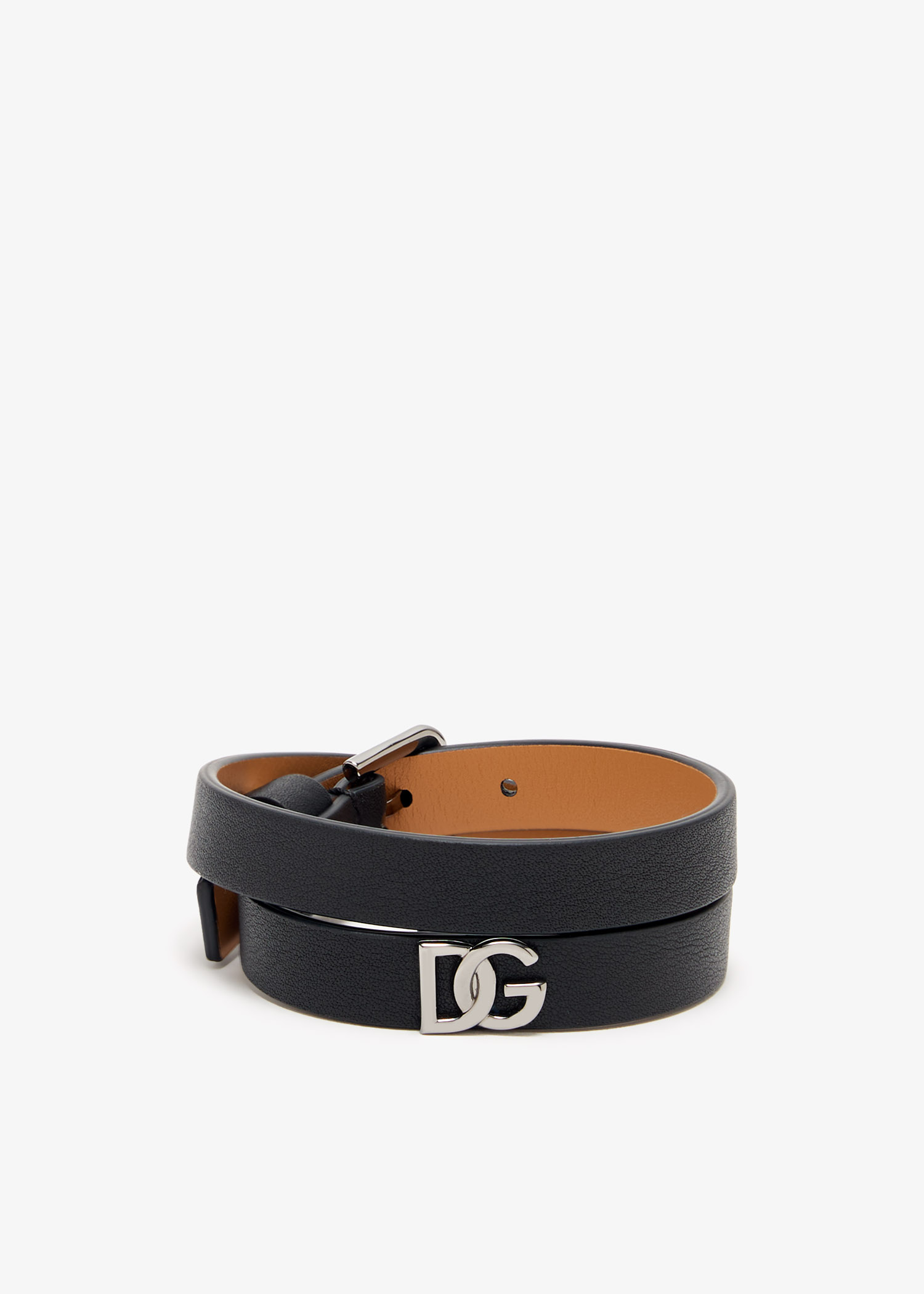 

DG logo calfskin bracelet, Black