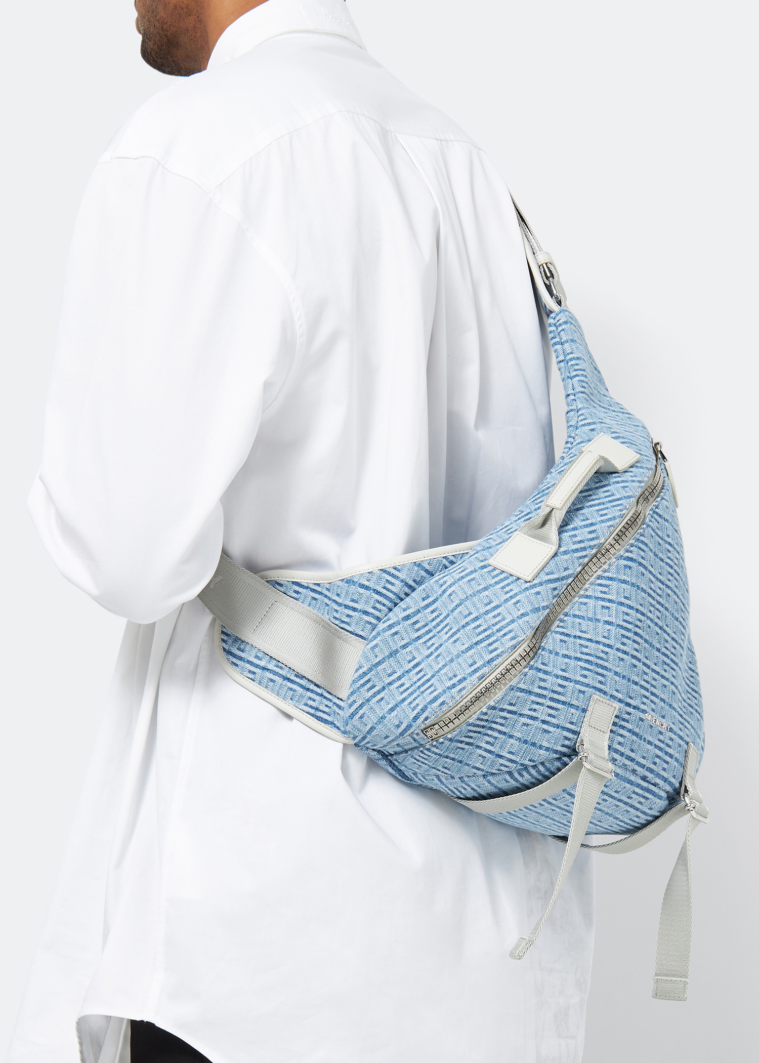 

Medium G-Zip Triangle bag, Blue