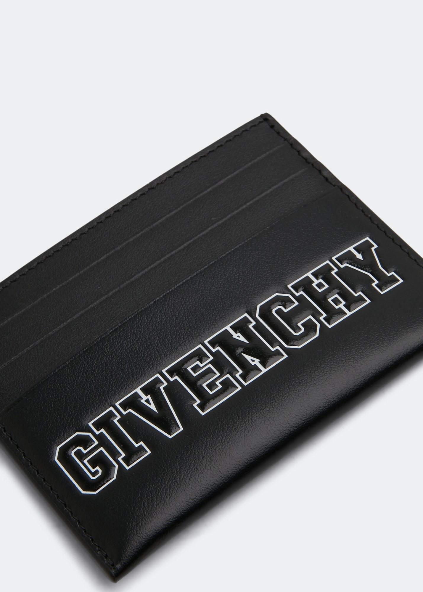 

Logo leather cardholder, Black