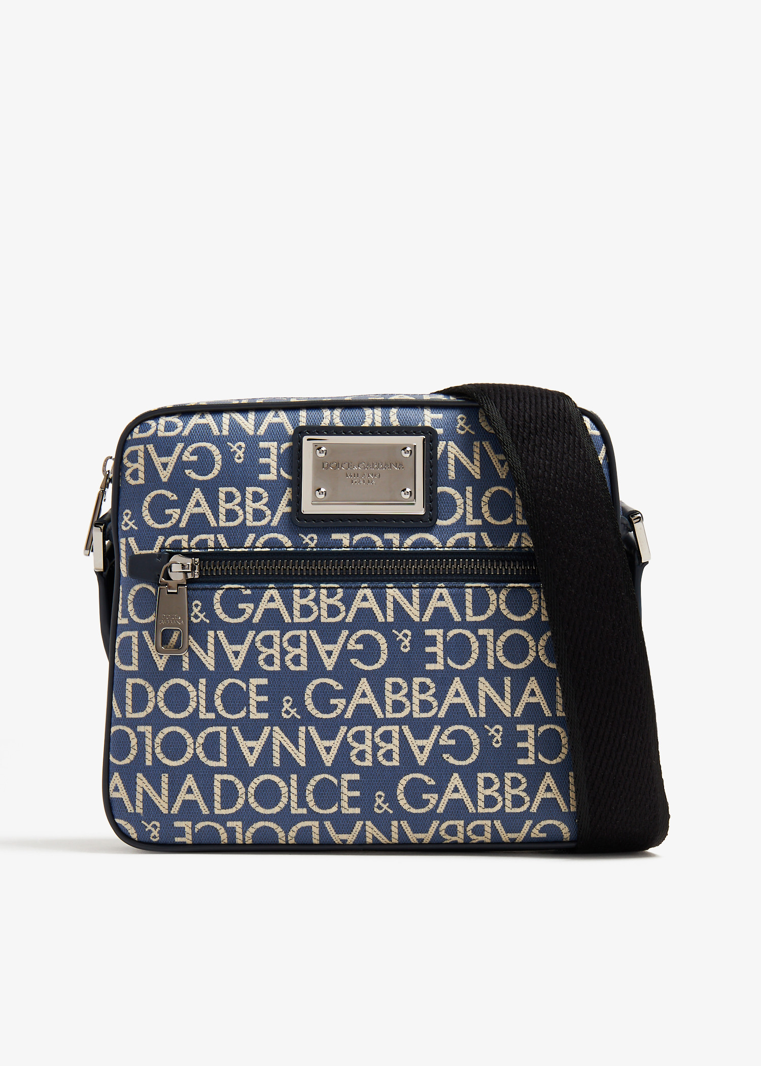 

Coated jacquard crossbody bag, Blue