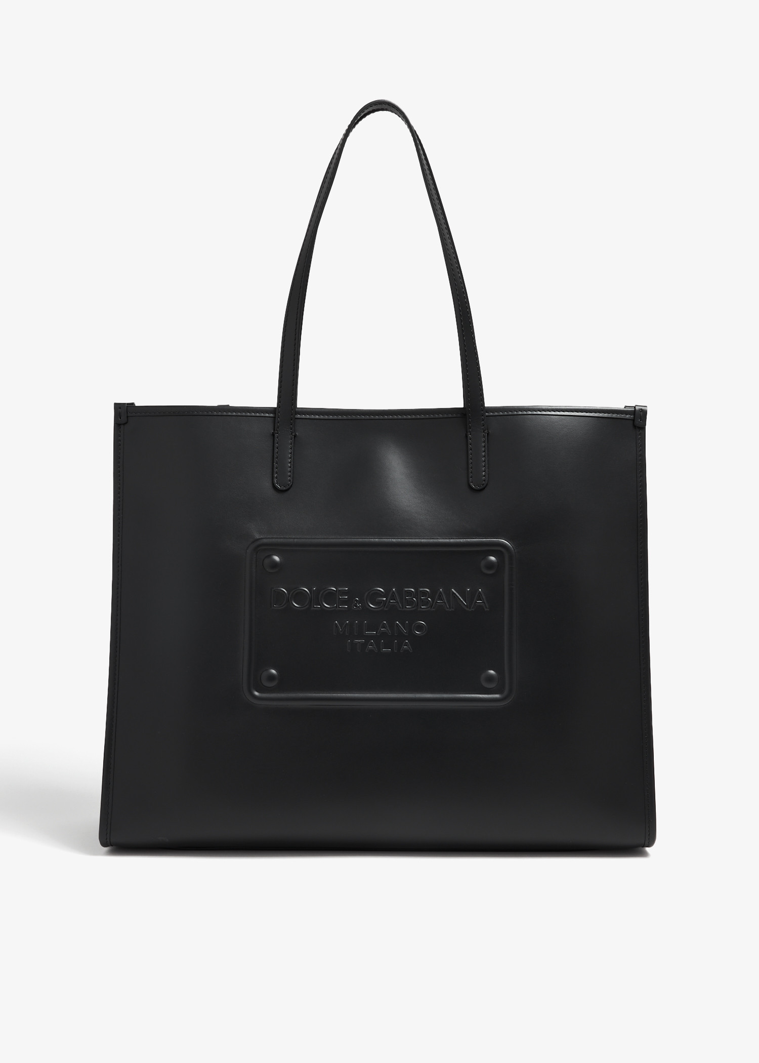 

Raised logo shopper tote bag, Black