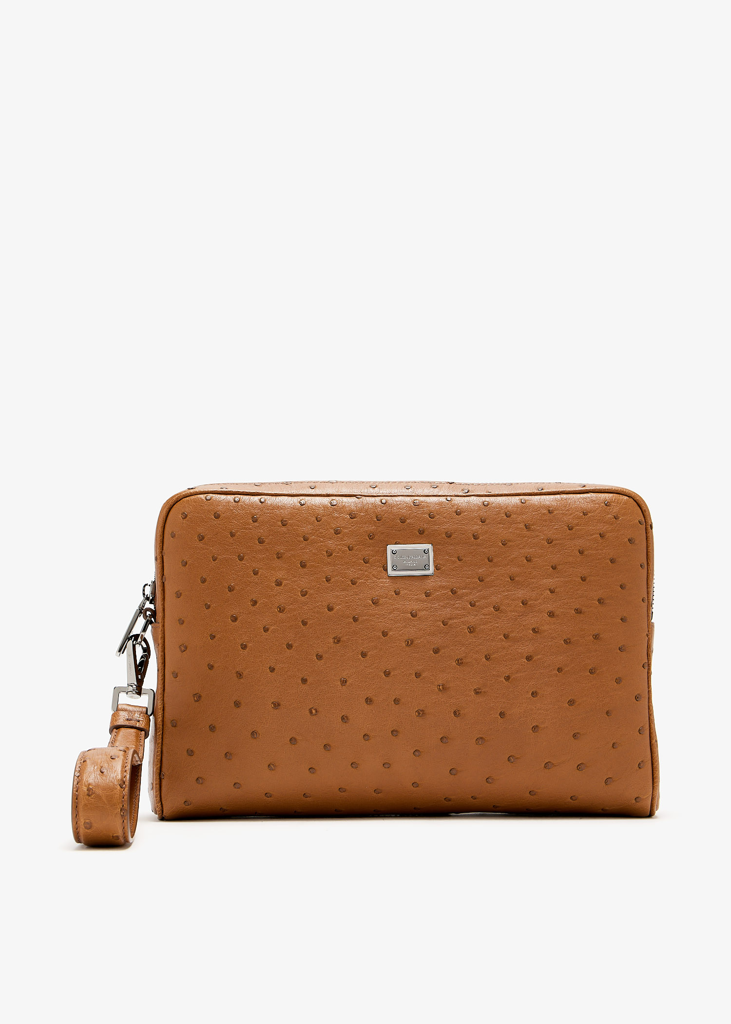 

Ostrich leather pouch, Brown