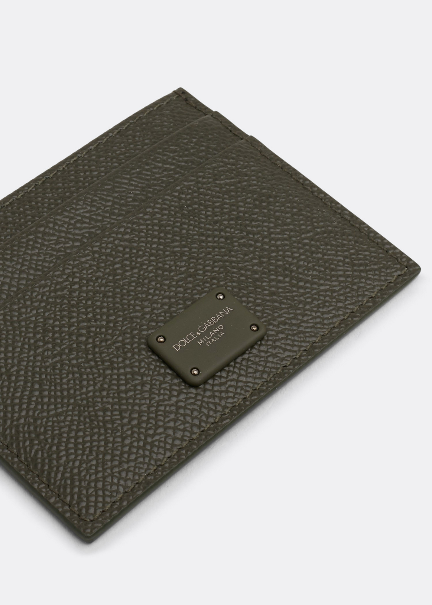 

Dauphine leather card holder, Black