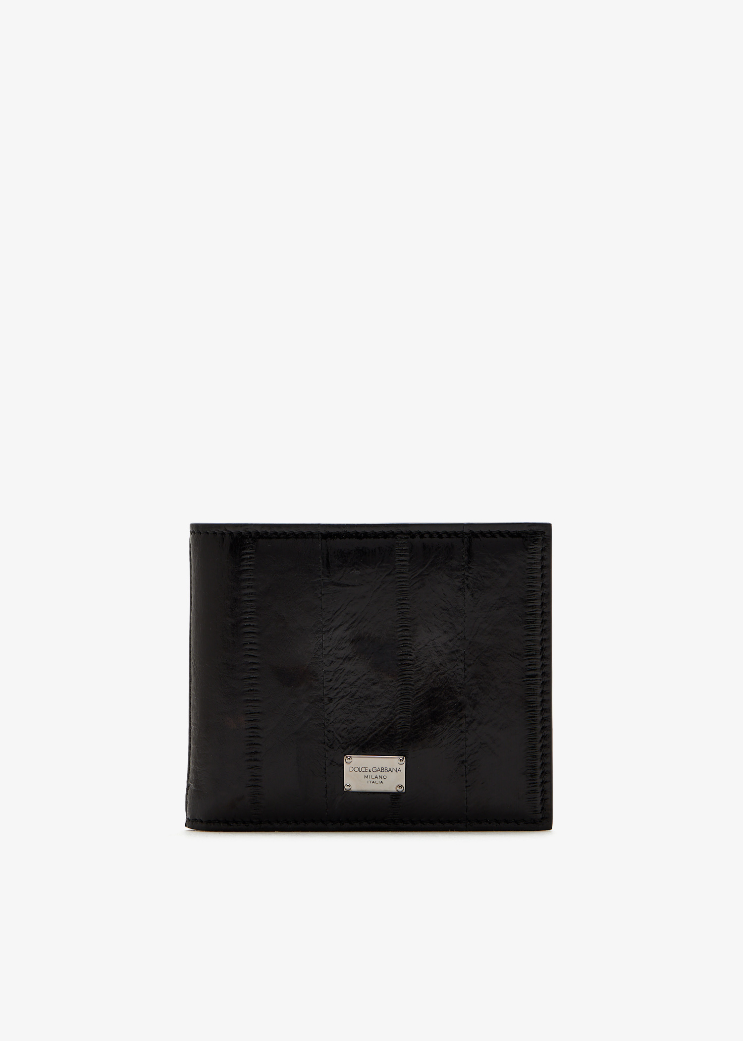 

Eel skin logo wallet, Black