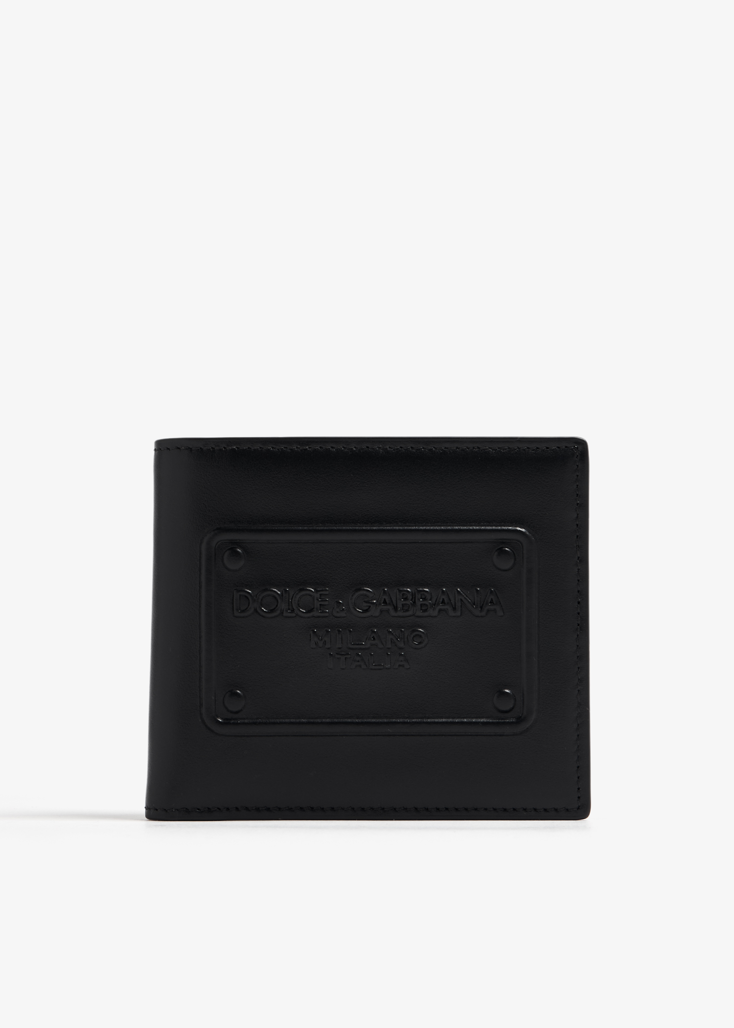 

Raised logo bifold wallet, Black