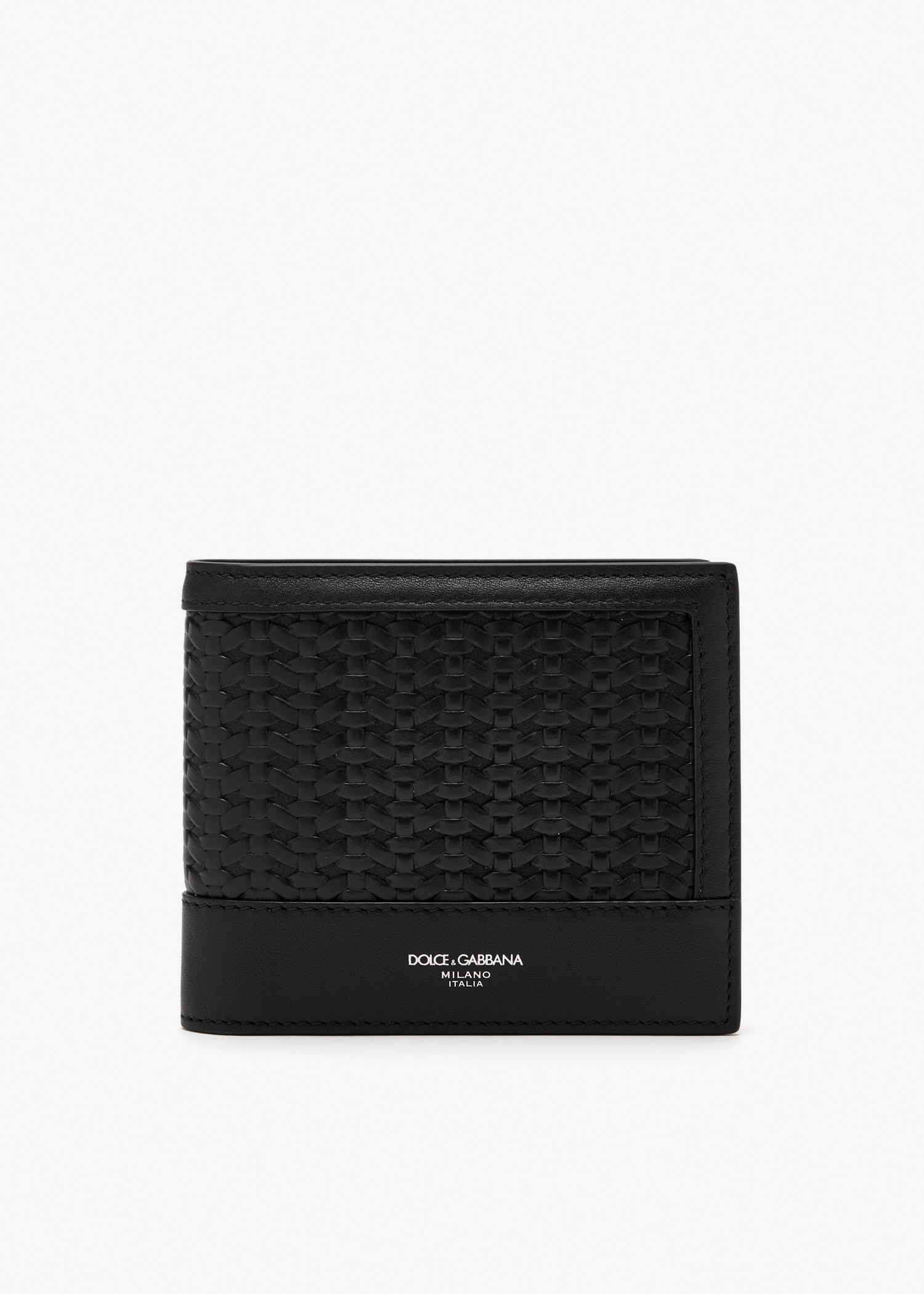 

Woven bi-fold wallet, Black