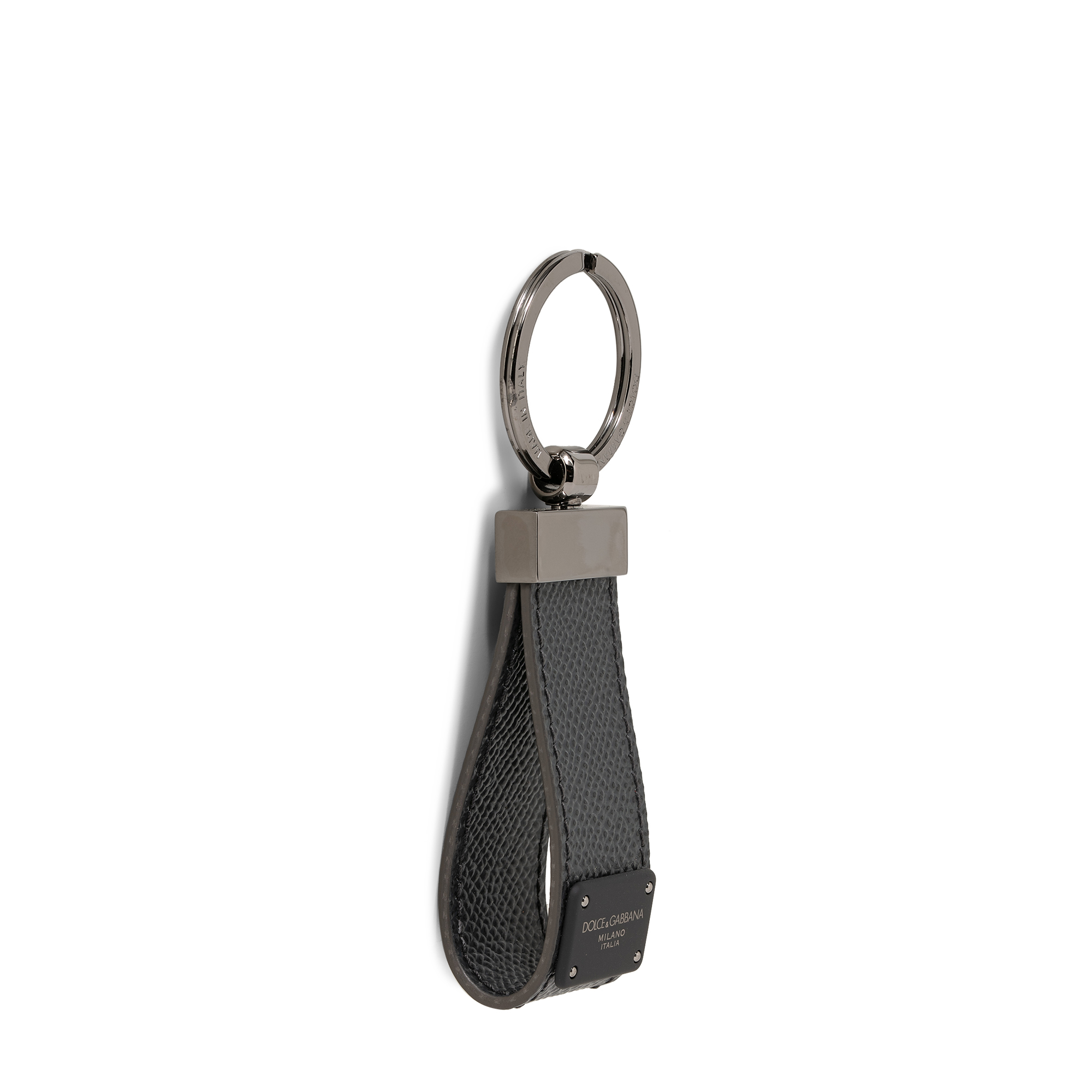 

Logo split-ring keychain, Grey