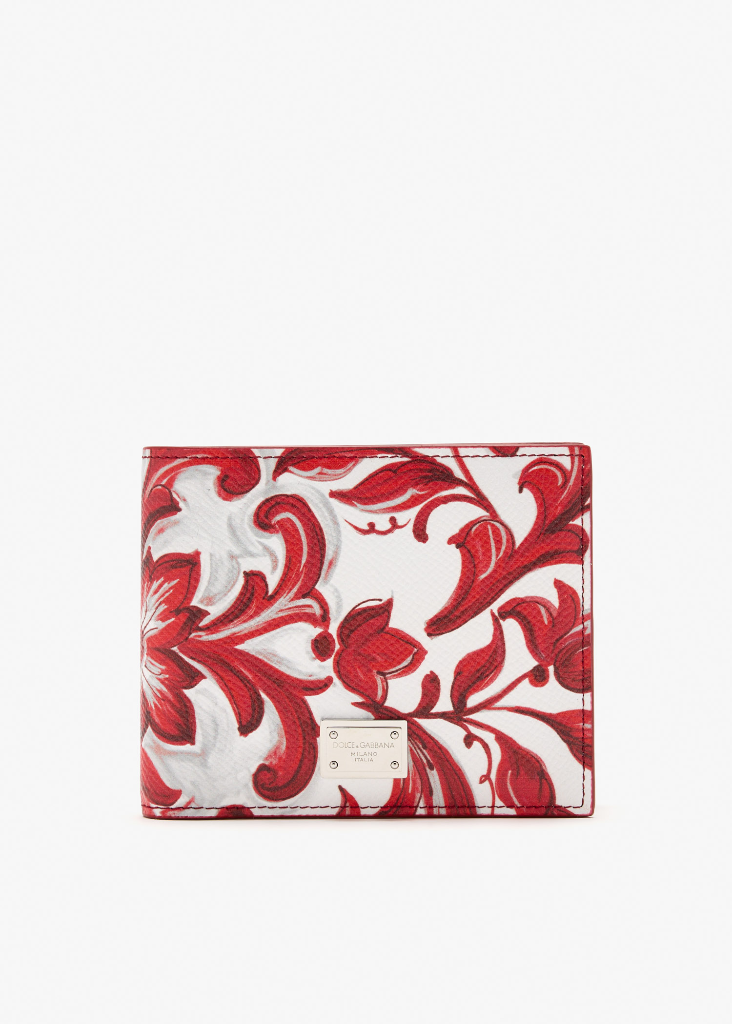 

Majolica-print calfskin wallet, Printed