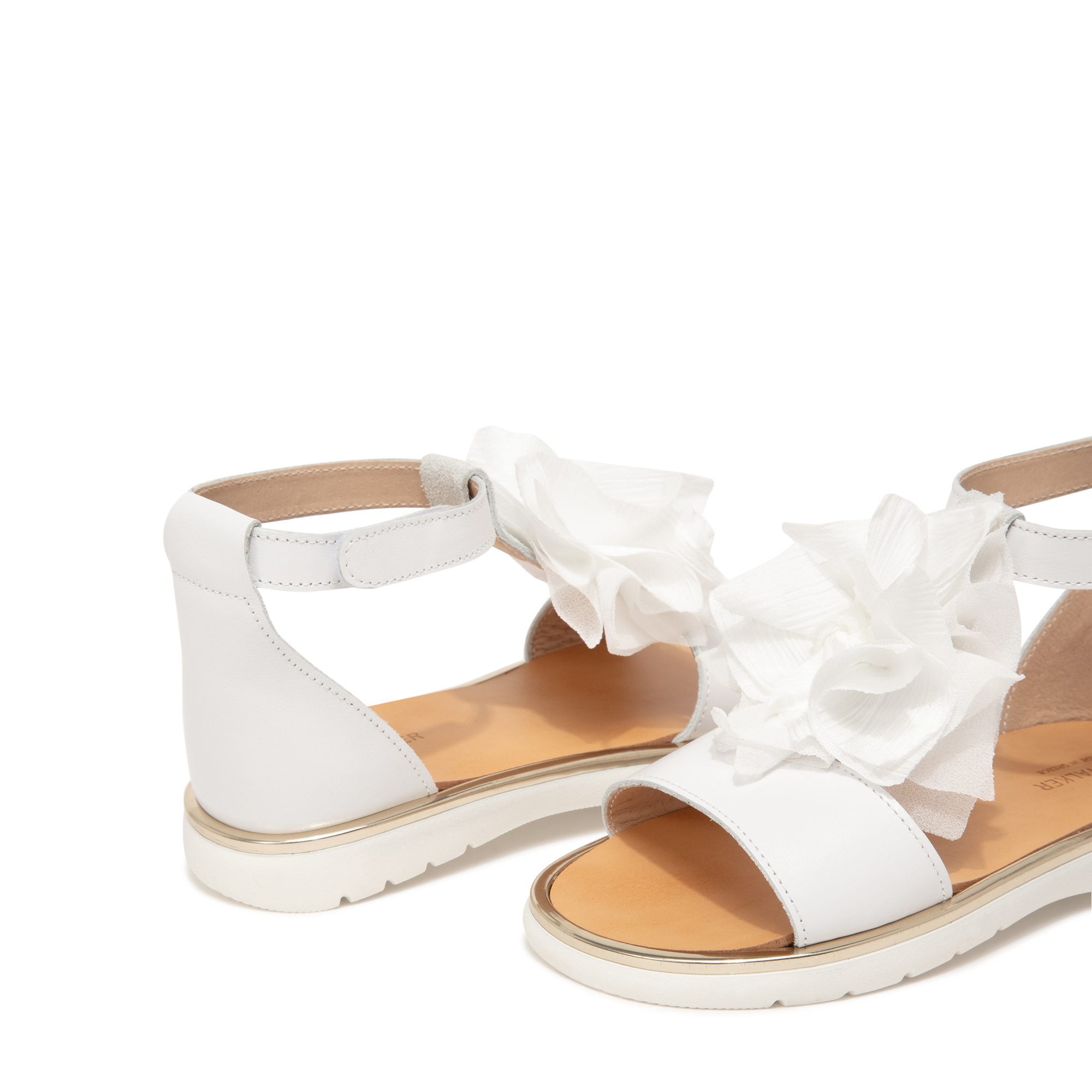 

Floral embellished sandals, White