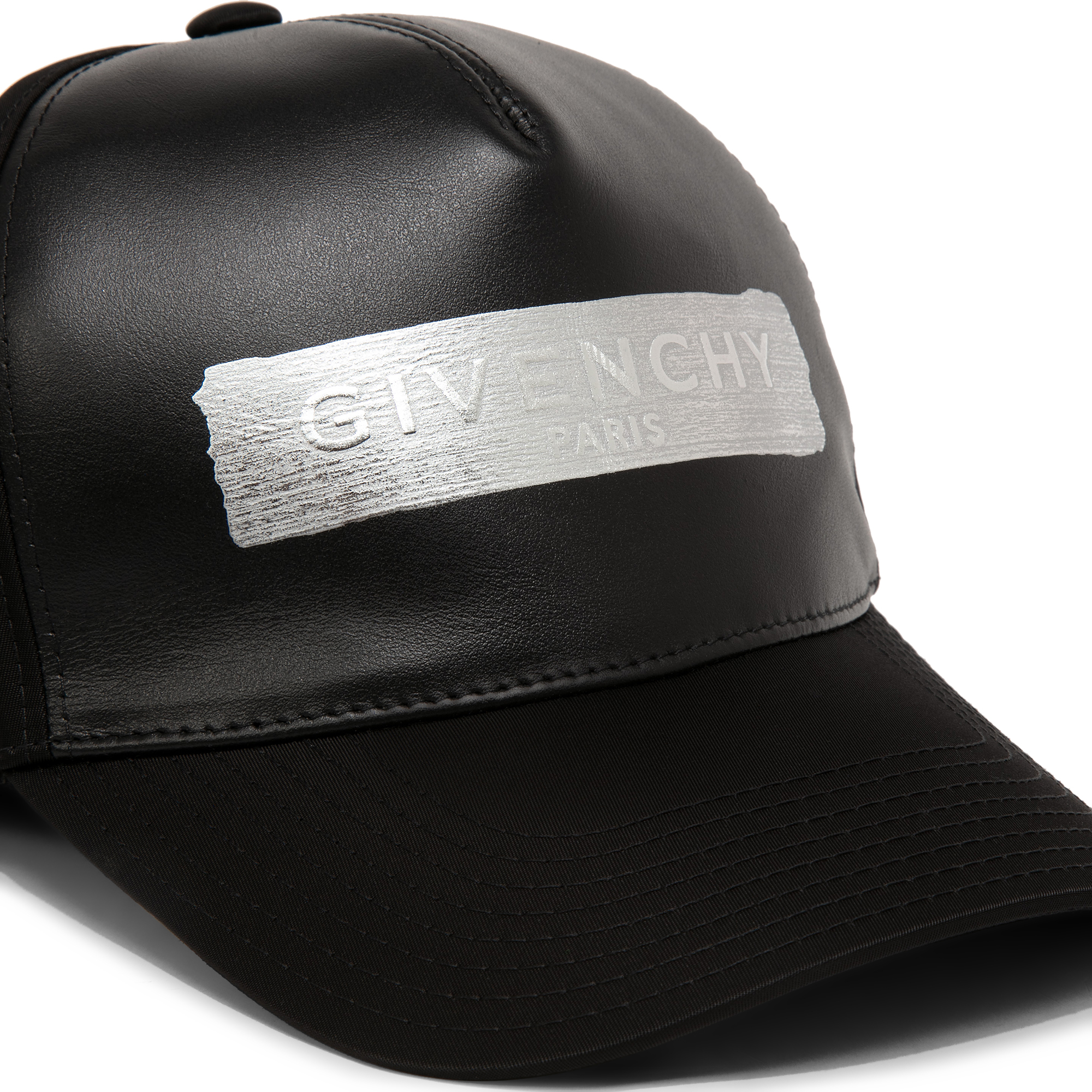 

Canvas leather cap, Black