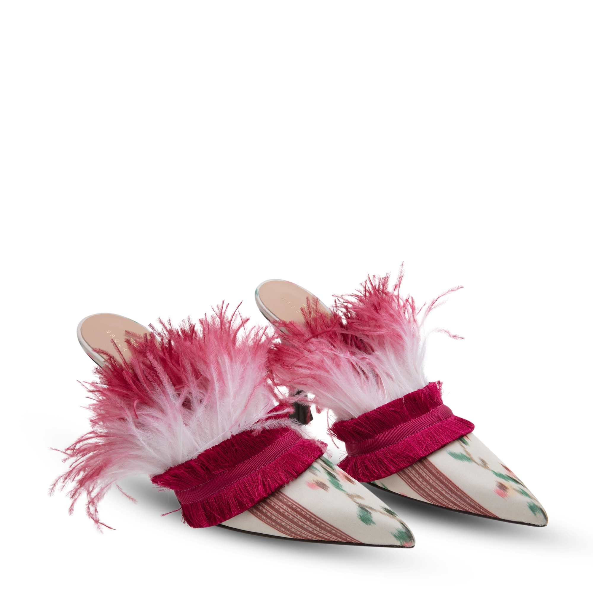 

Flow feather mules, Multi-coloured