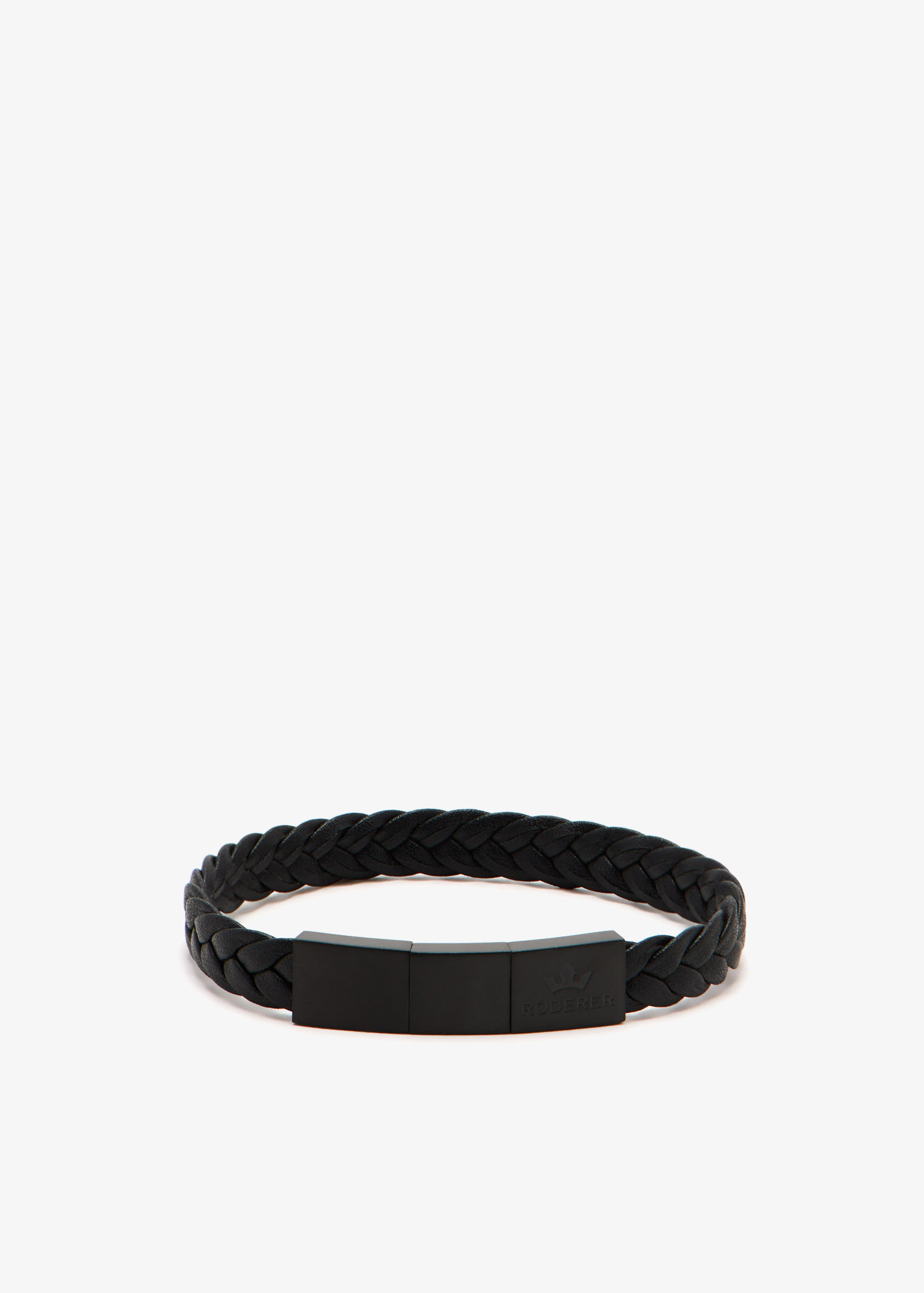 

Enzo woven leather bracelet, Black