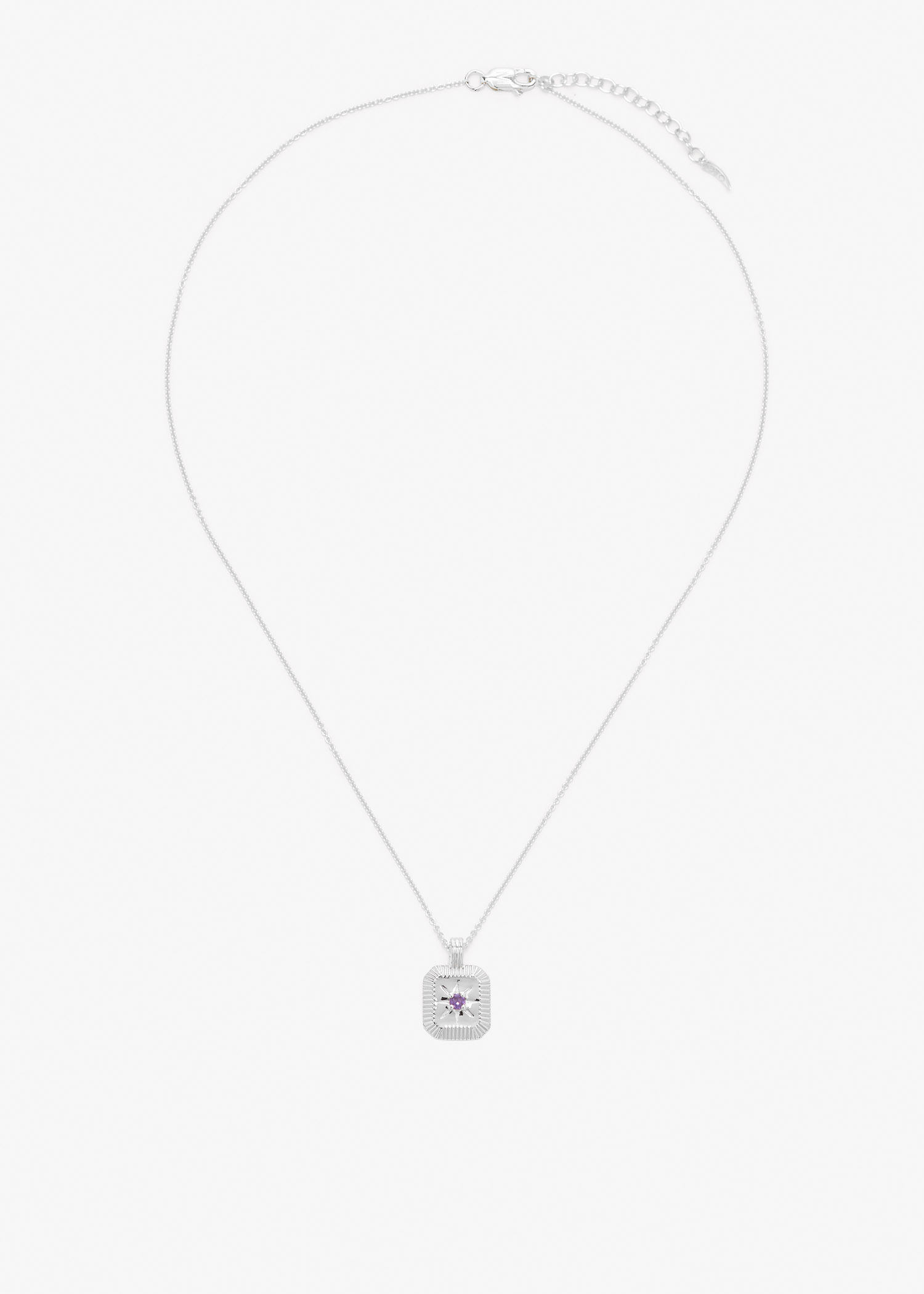 

February Birthstone pendant necklace, Silver