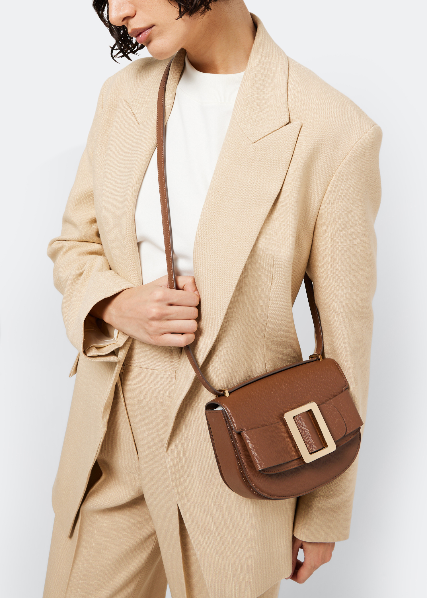 

Buckle Saddle bag, Brown