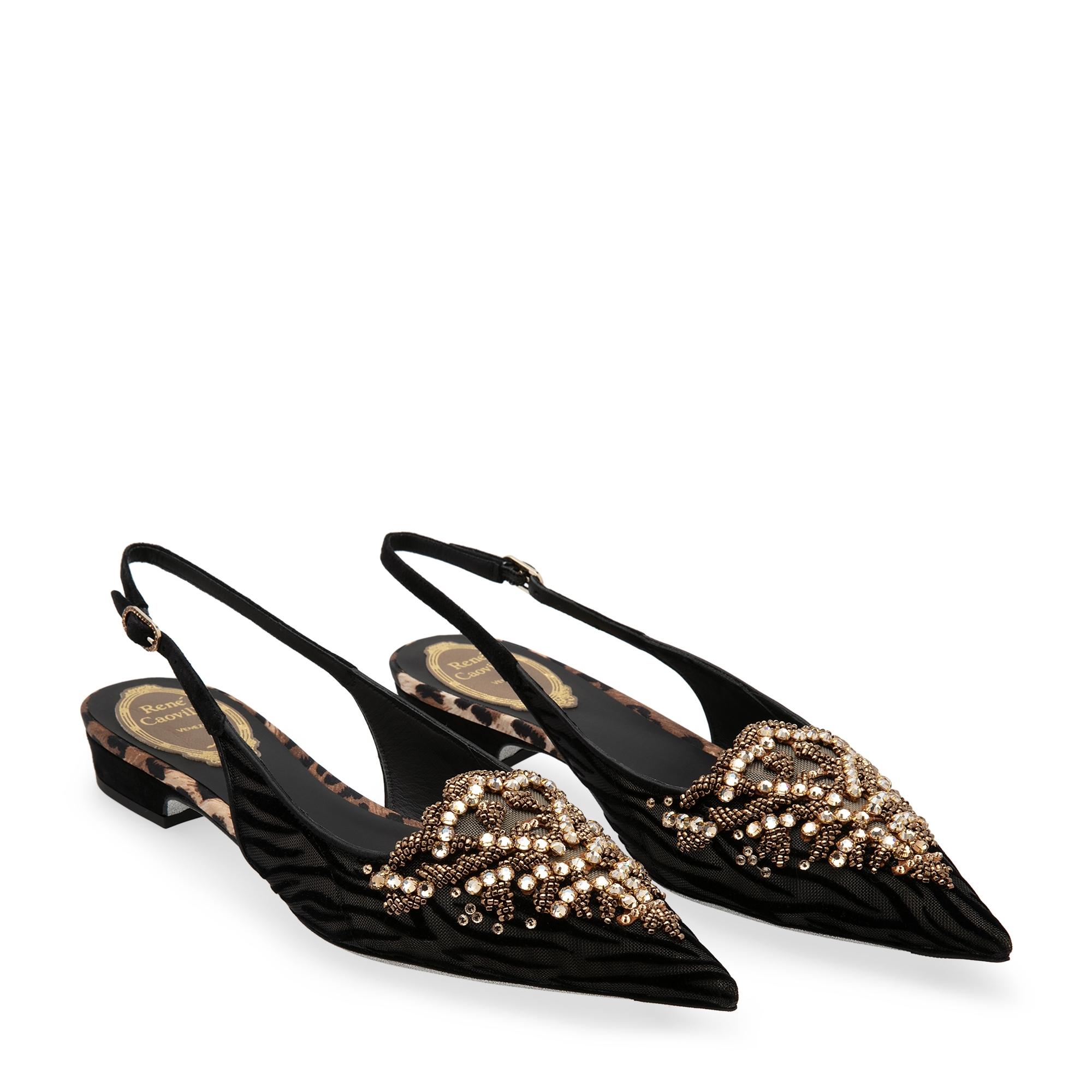 

Crystal-embellished flats, Black