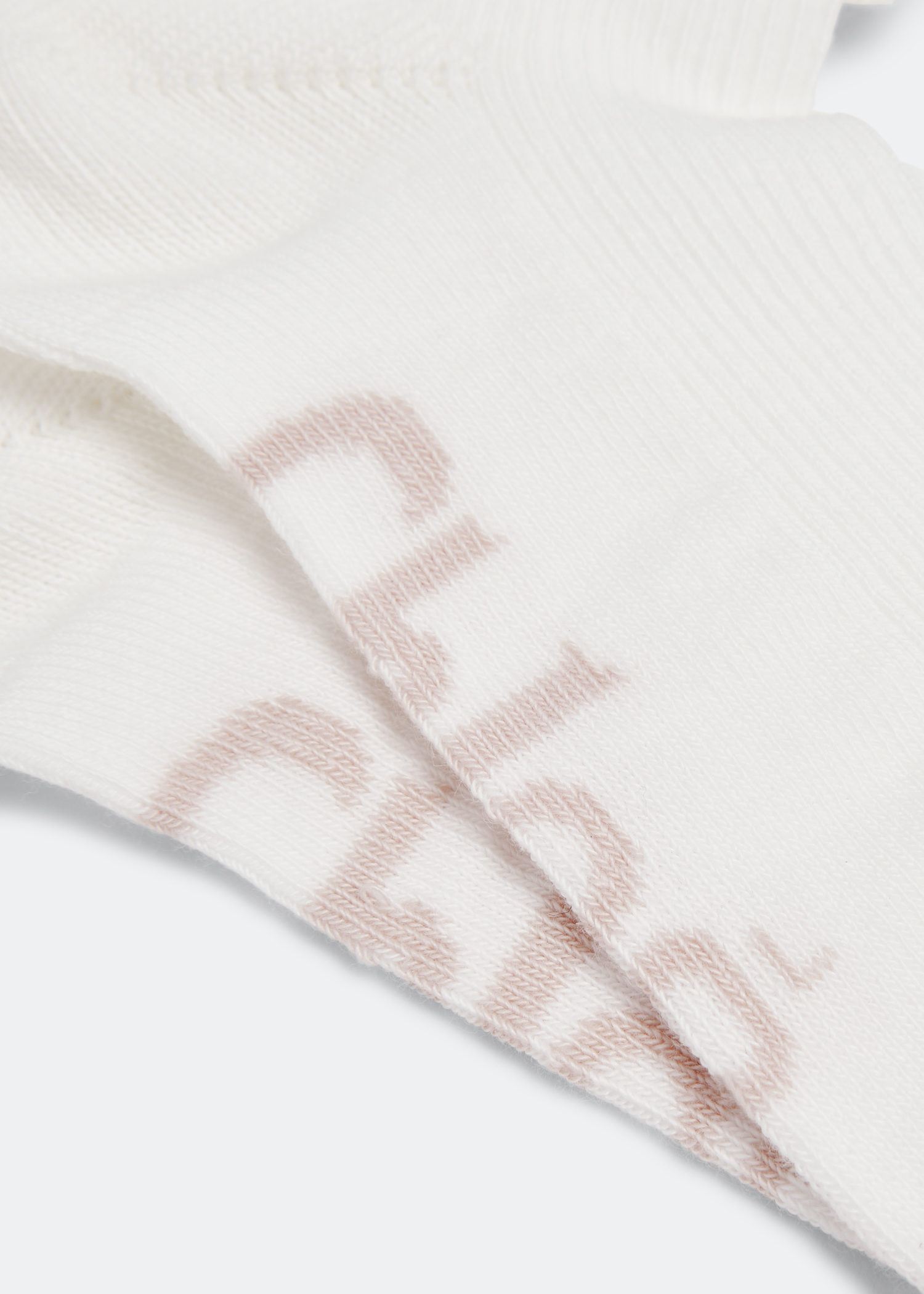 

Scallop-trim logo socks, White