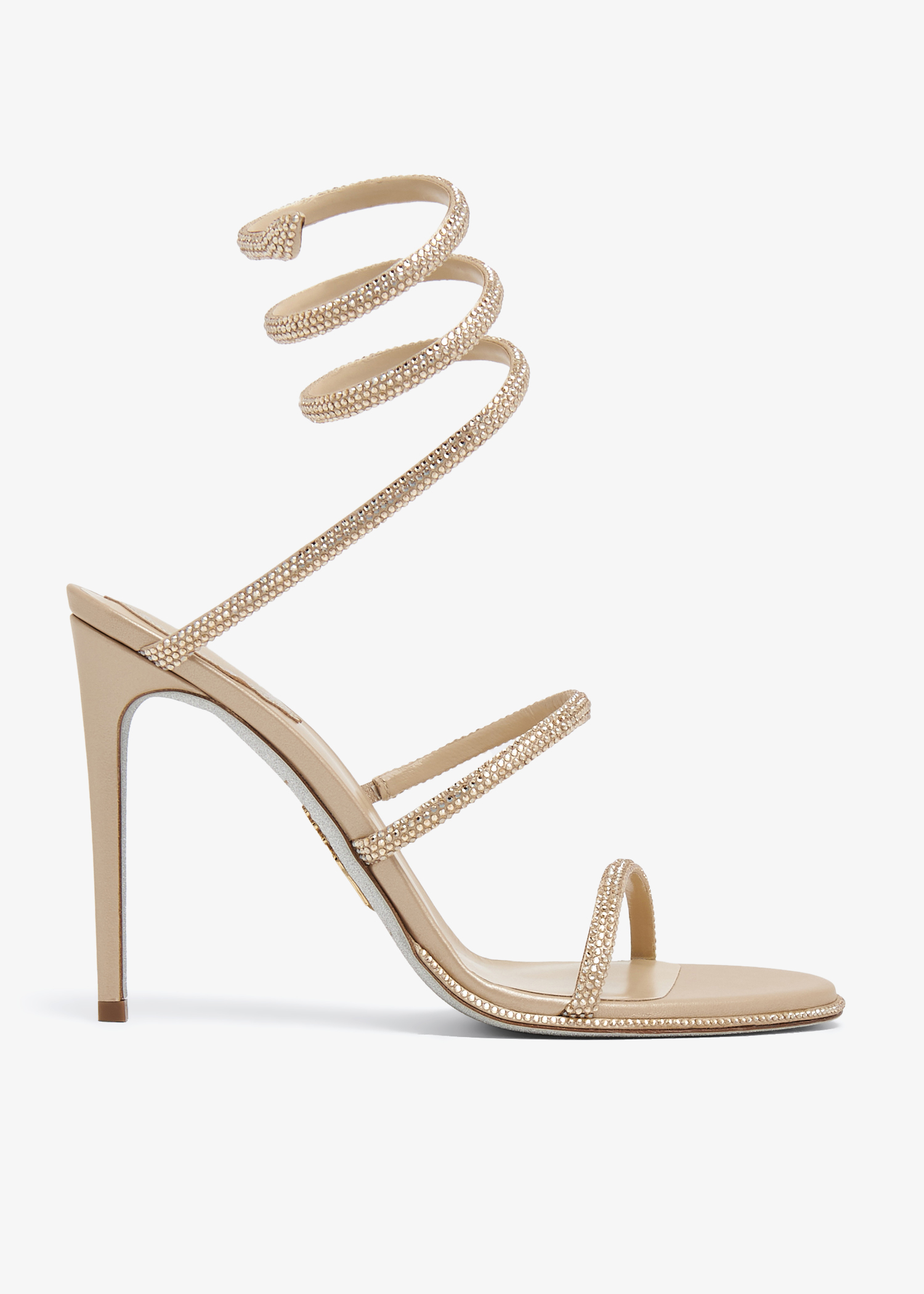 

Cleo crystal-embellished sandals, Beige