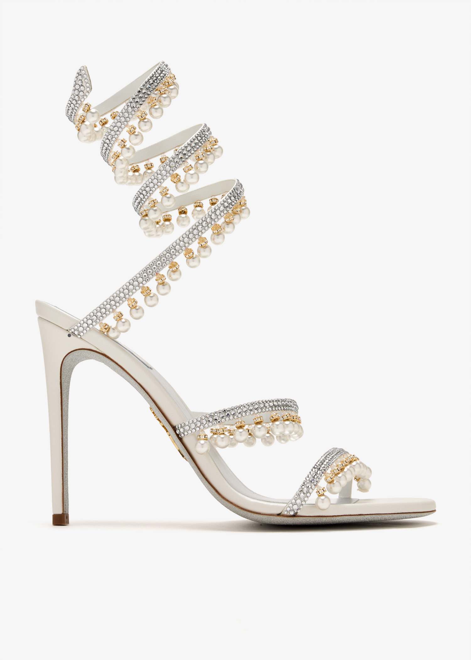 

Chandelier crystal sandals, White