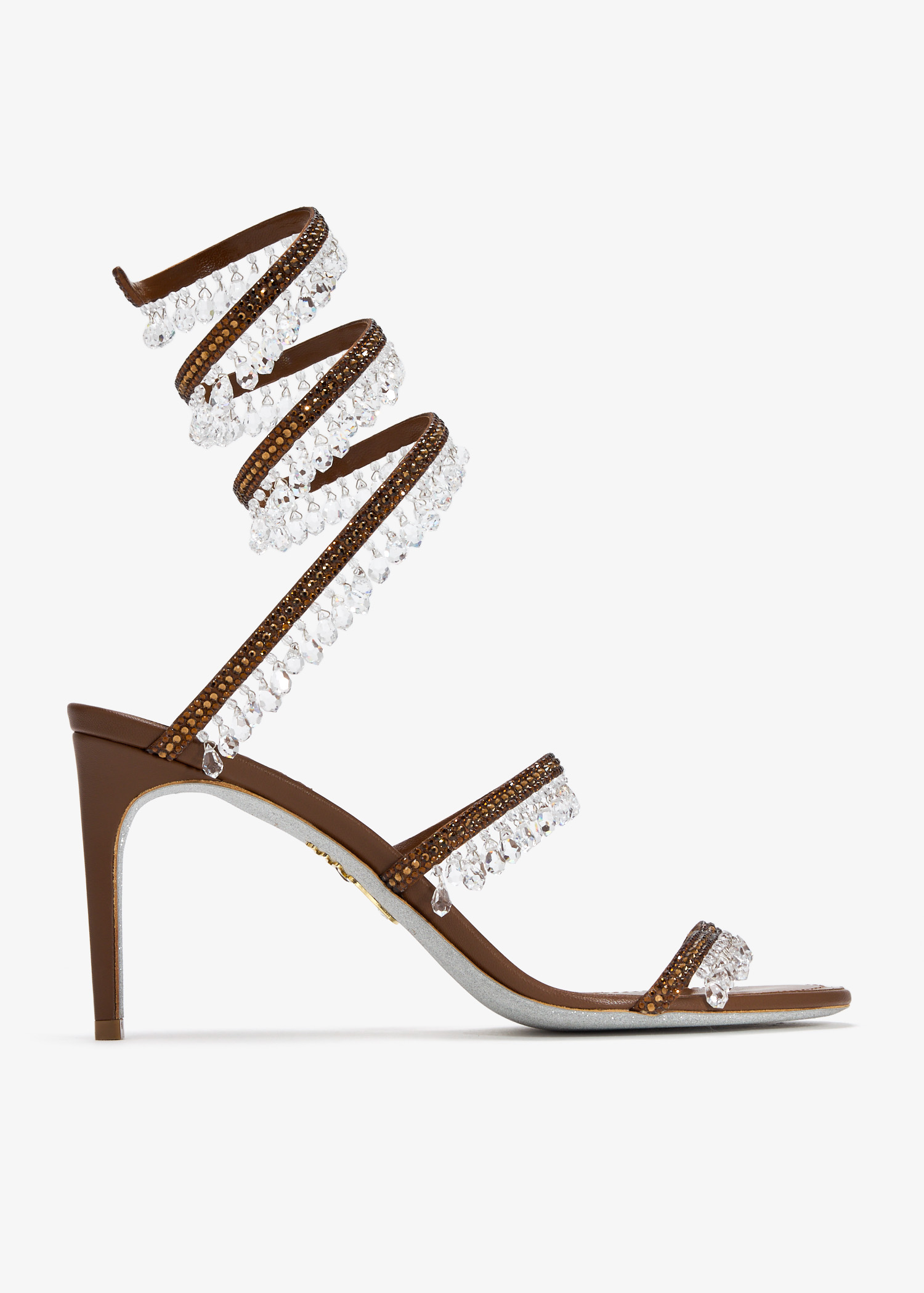 

Chandelier crystal sandals, Brown