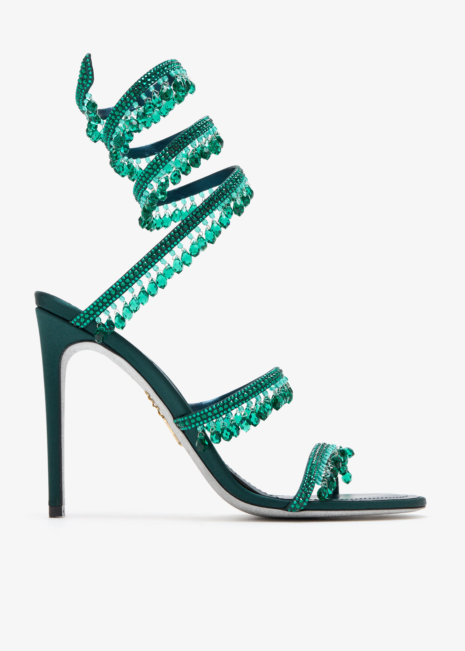 

Chandelier crystal sandals, Green