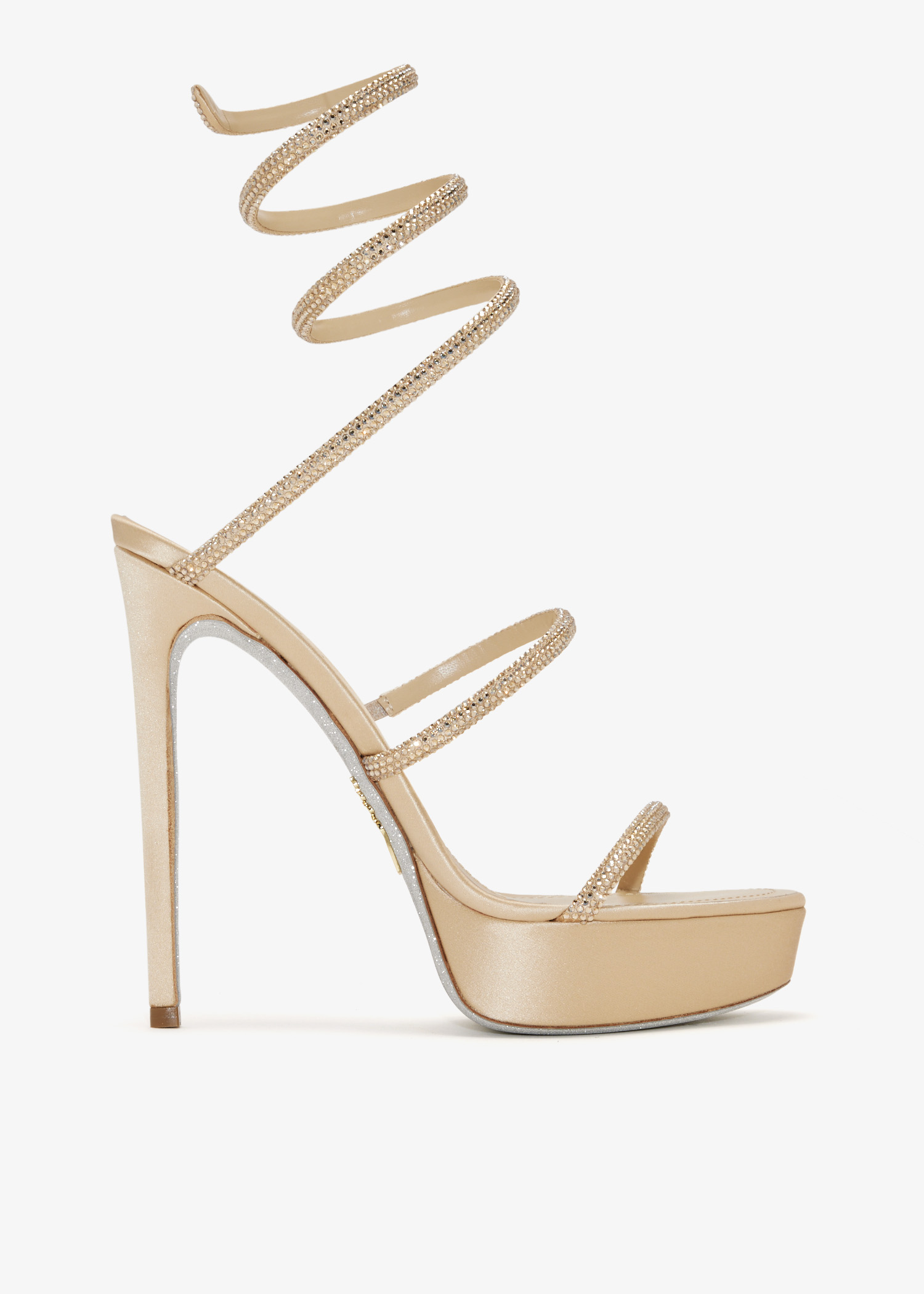 

Cleo crystal-embellished sandals, Beige