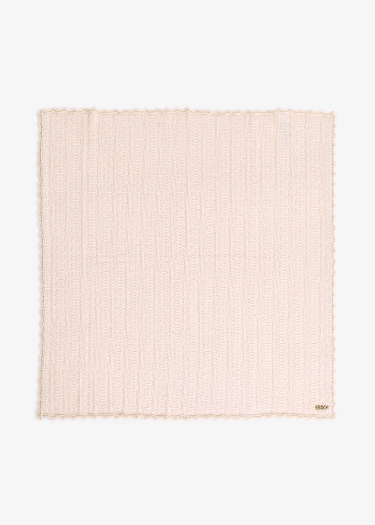 

Scalloped trim blanket, Pink