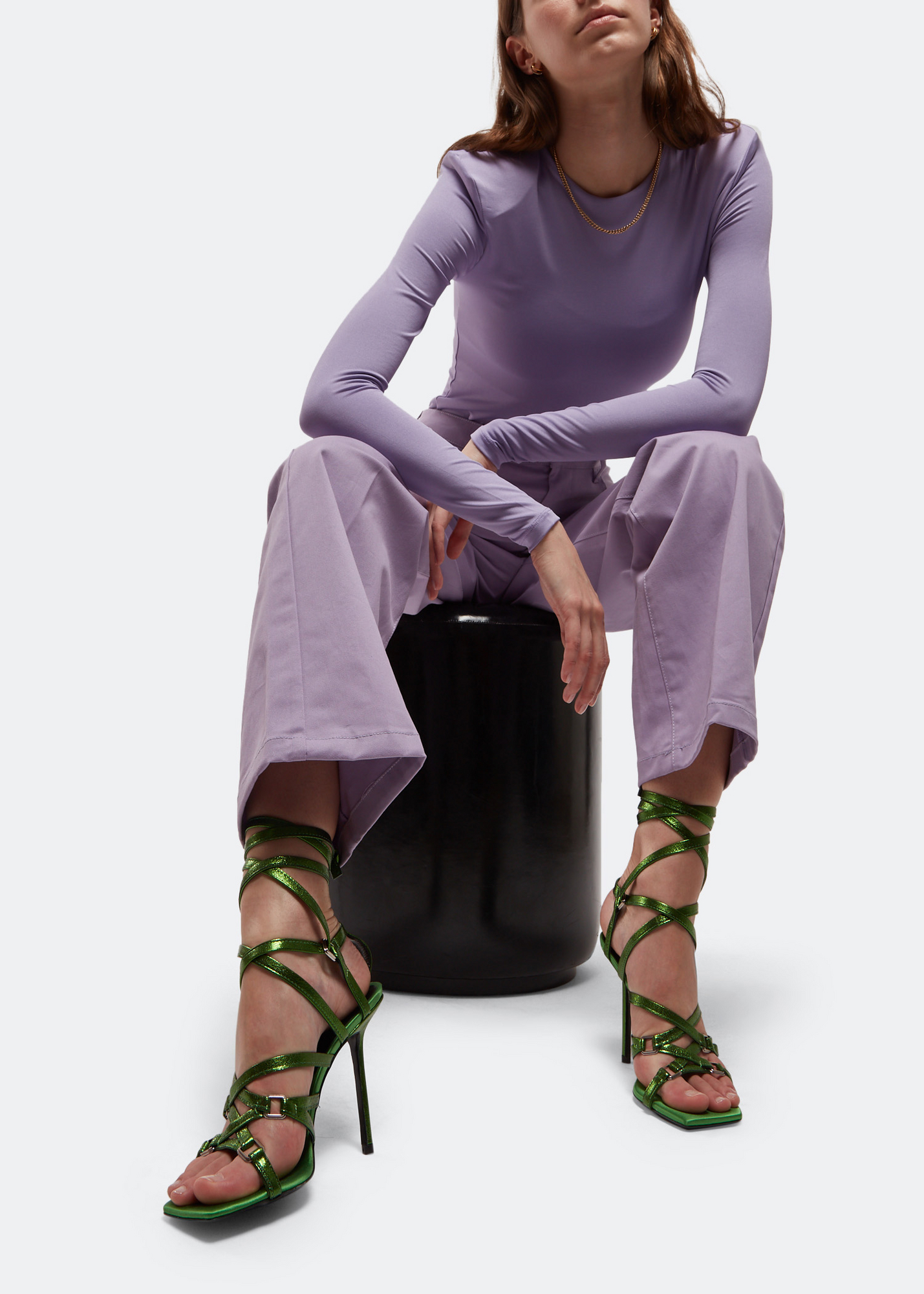 

Cage sandals, Green