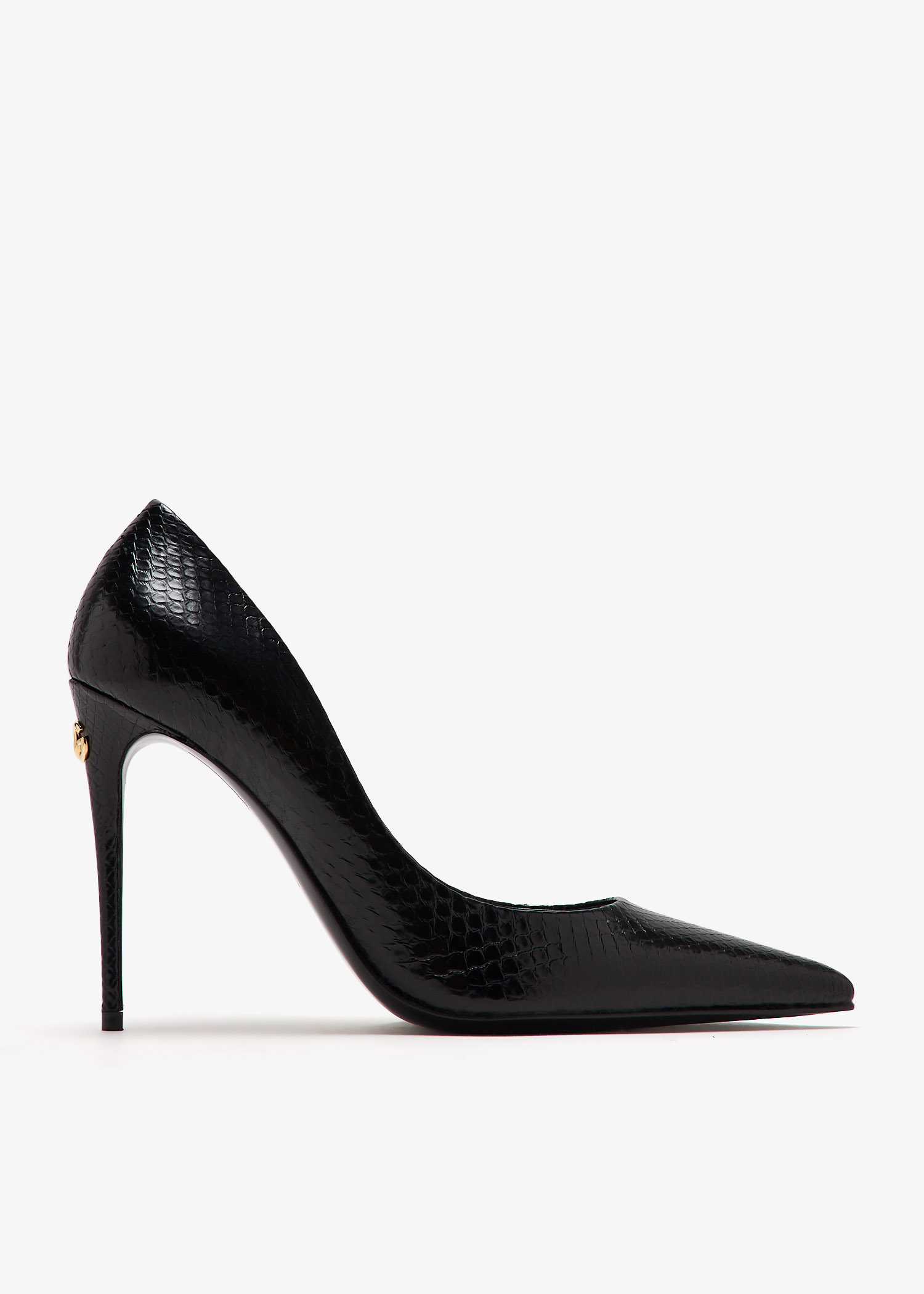 

Python skin pumps, Black