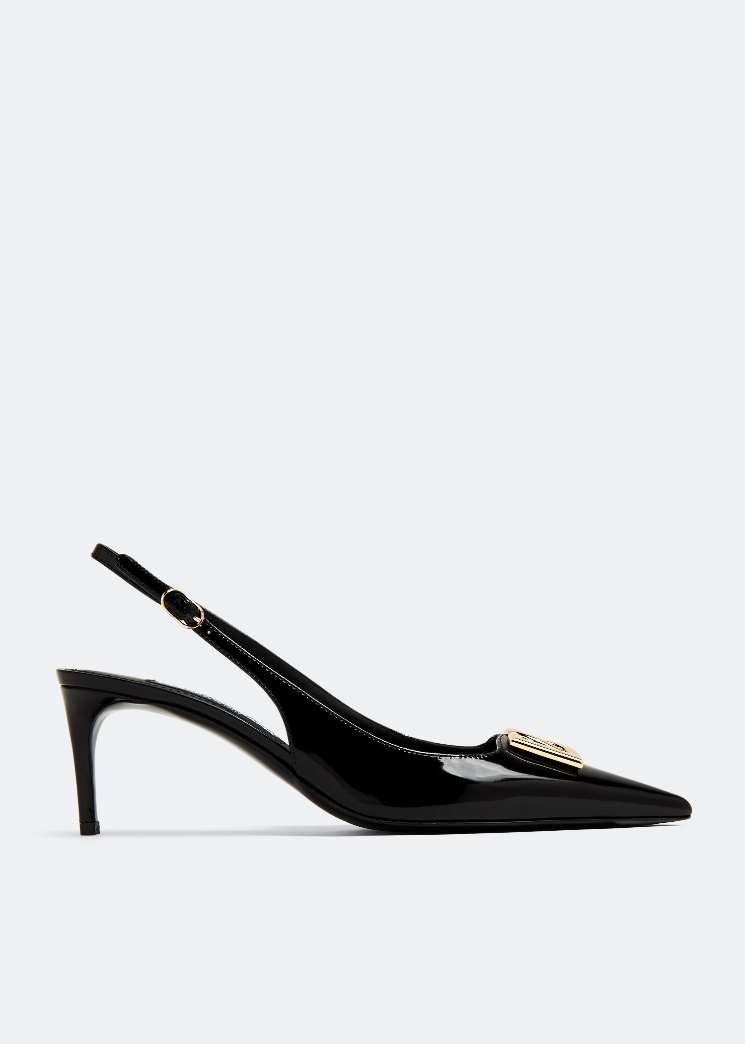 

Polished slingback pumps, Black