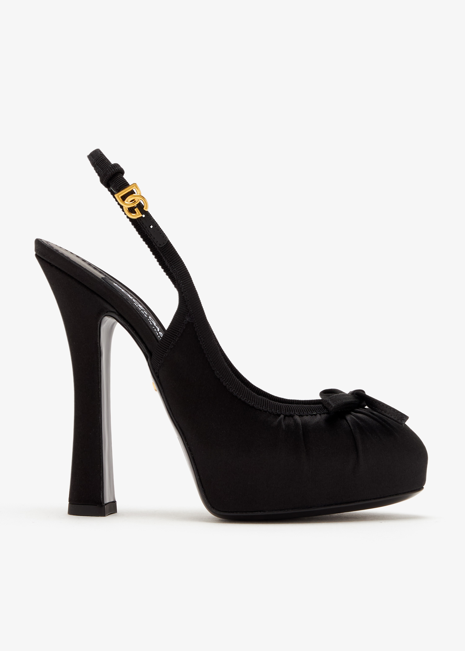 

Satin slingback pumps, Black