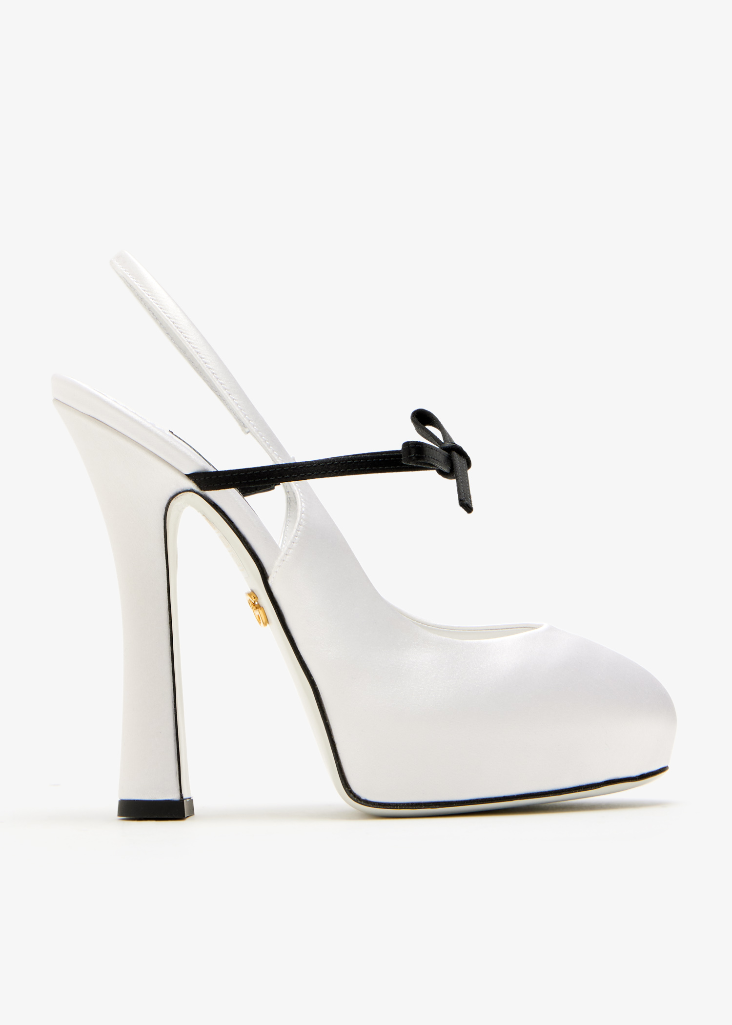 

Satin slingback pumps, White