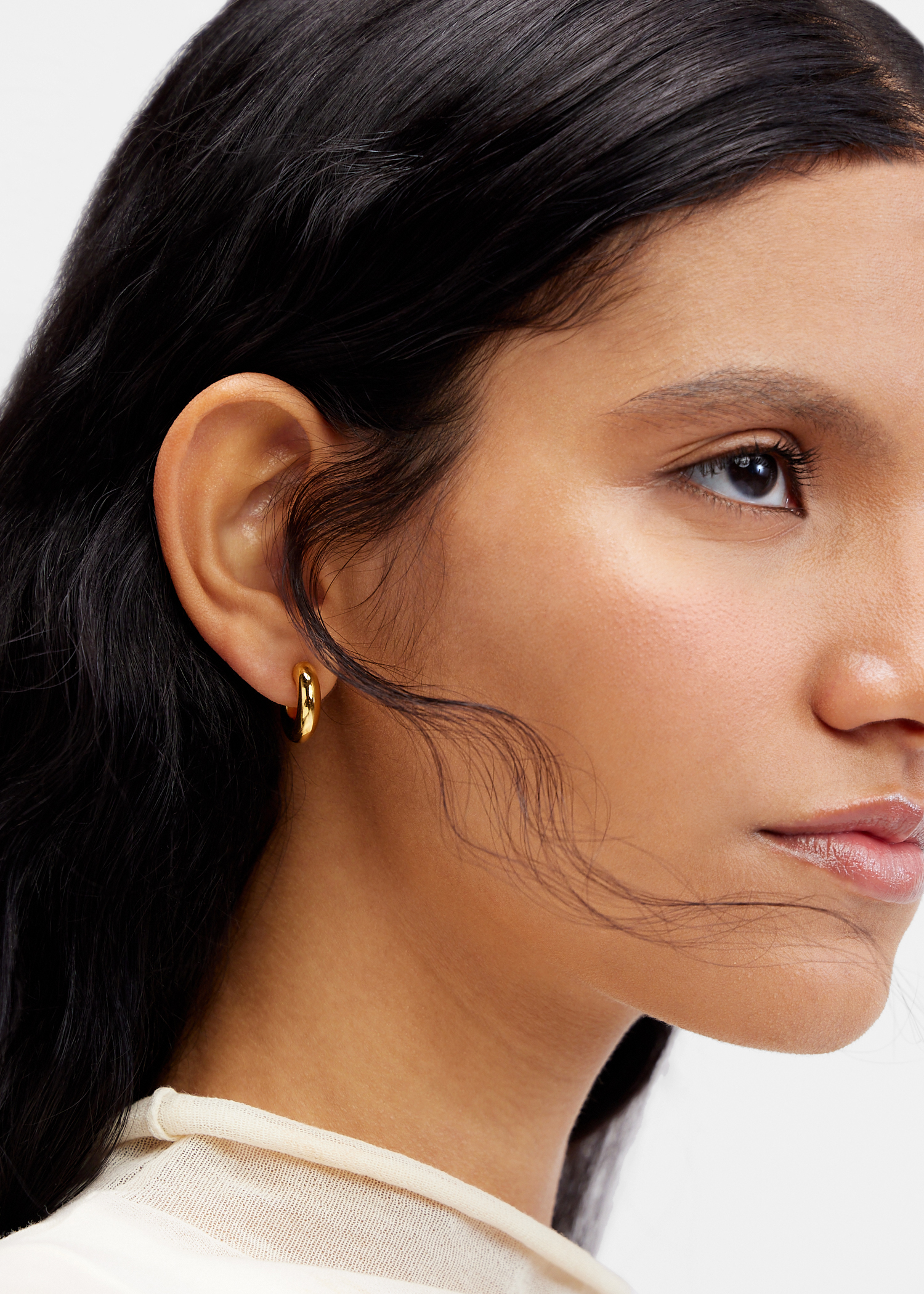 

Chubby mini hoop earrings, Gold