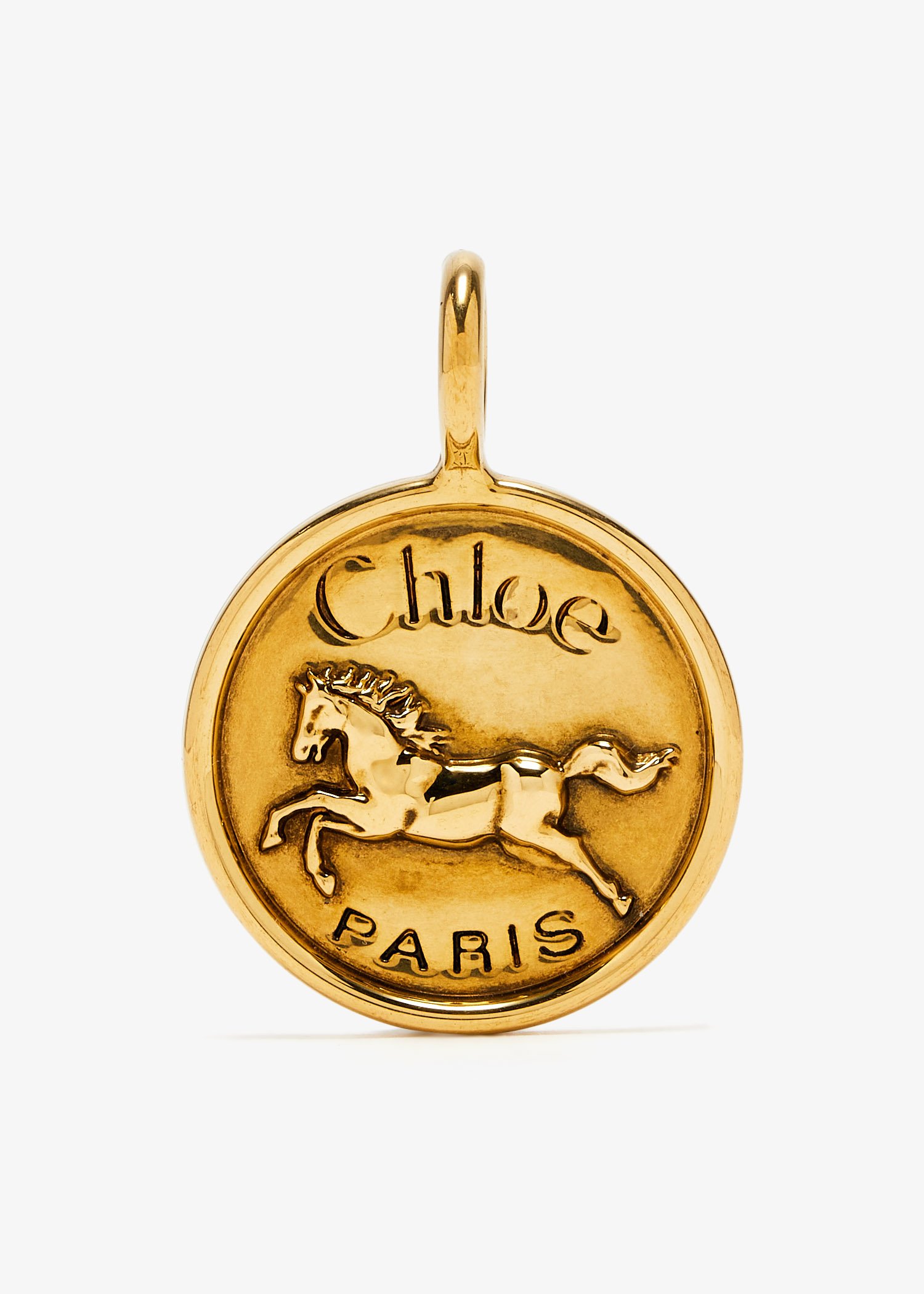 

Alphabet Coin horse charm, Gold